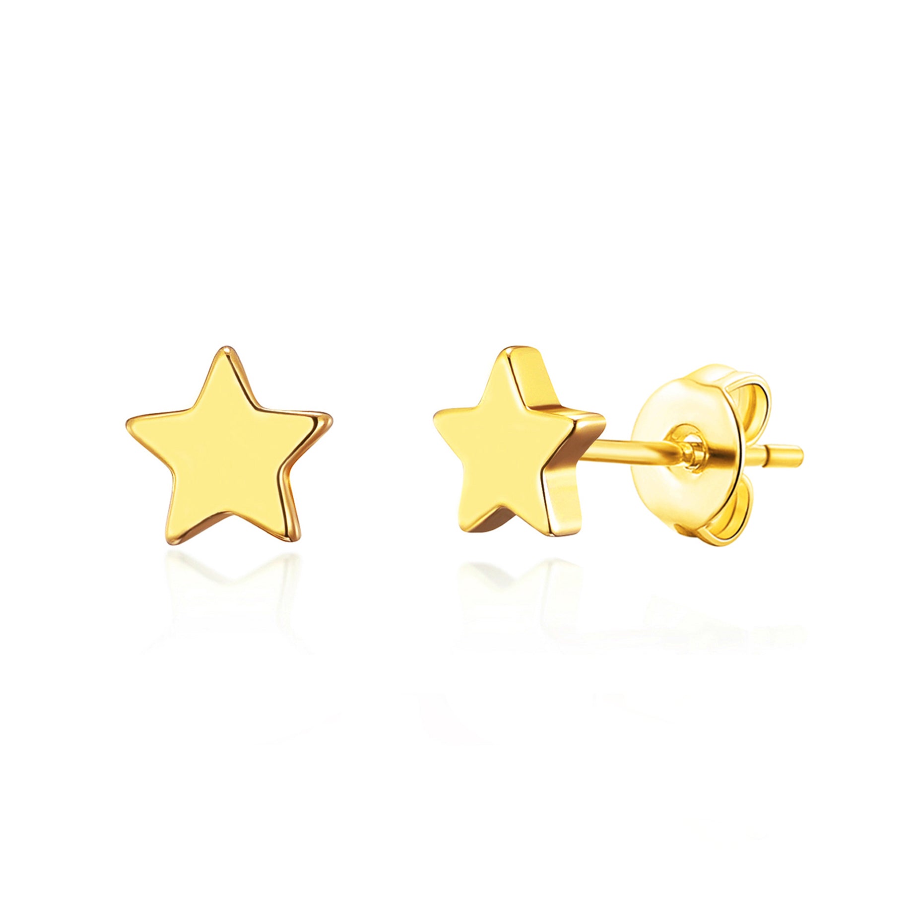 Gold Plated Star Stud Earrings with Quote Card