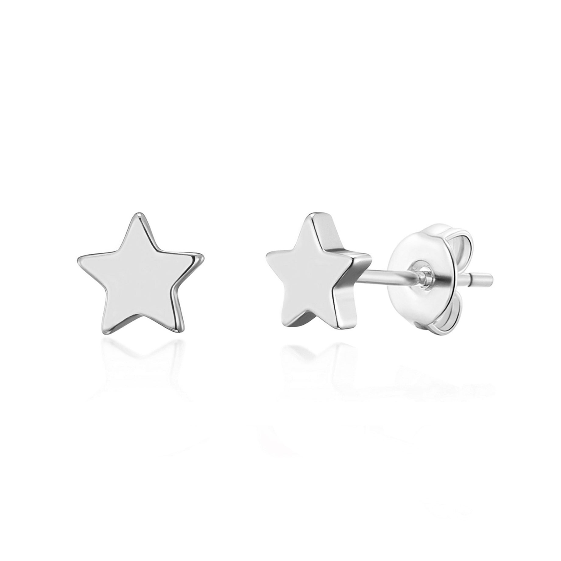 Silver Plated Star Stud Earrings with Quote Card