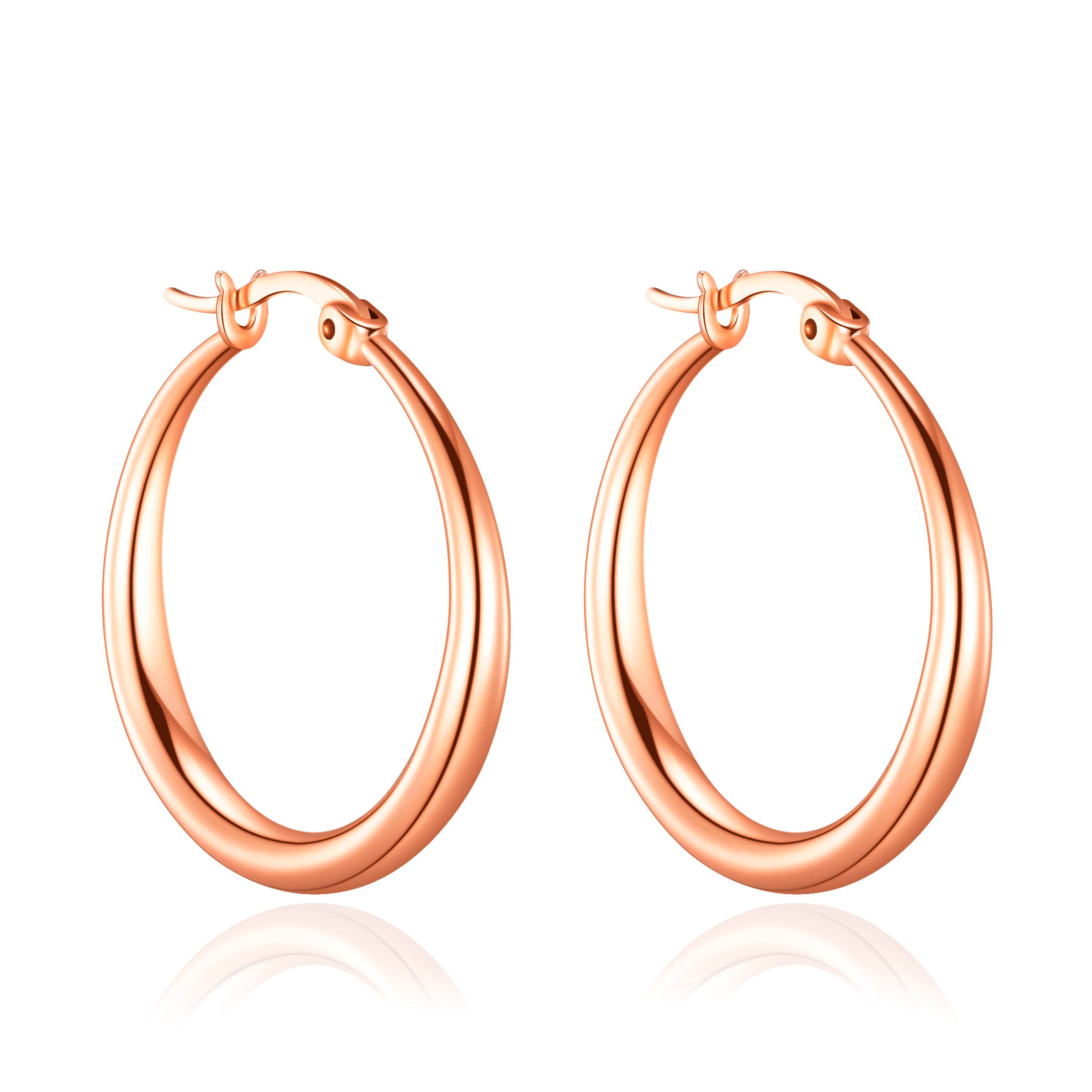 Rose Gold Plated 25mm Hoop Earrings