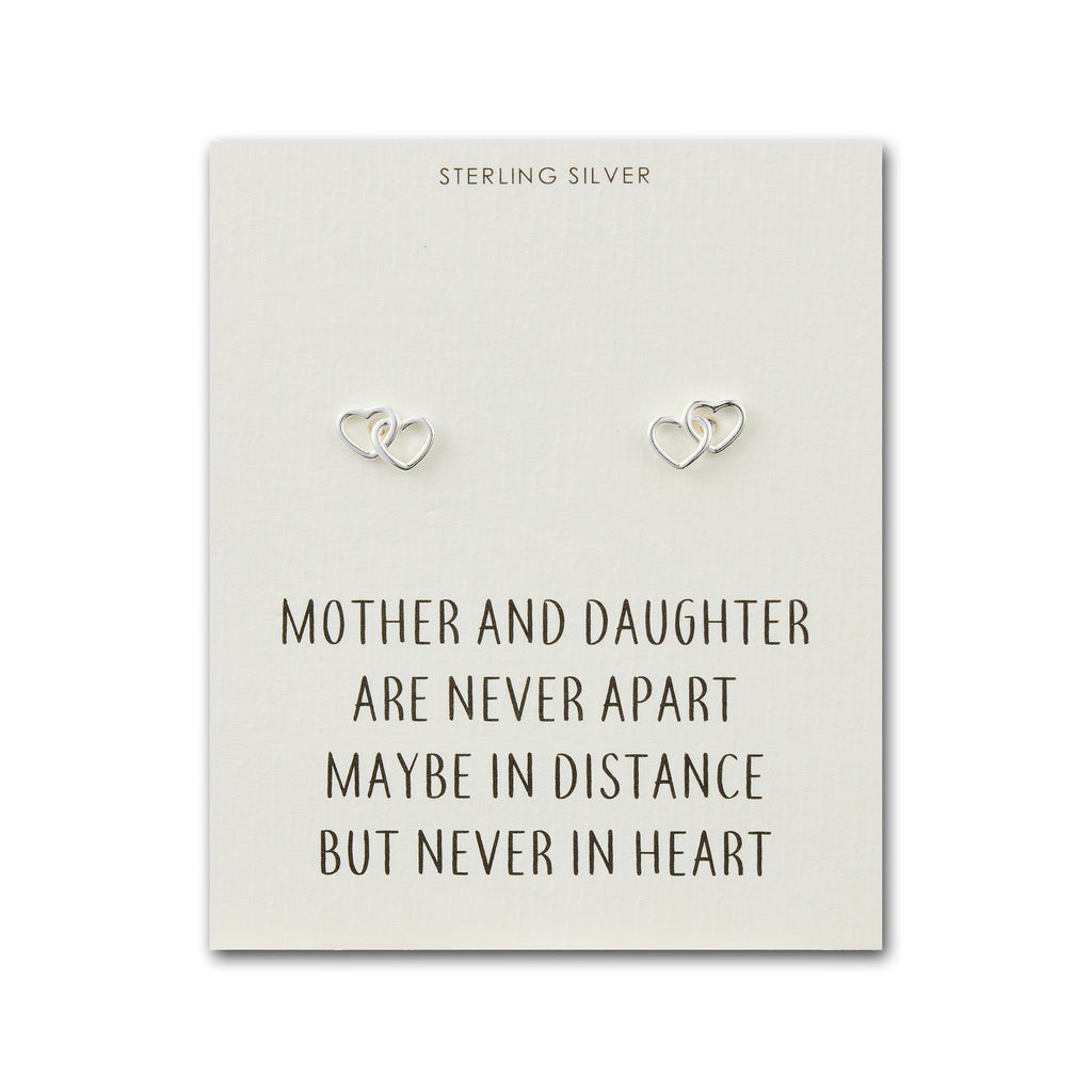 Sterling Silver Heart Quote factory Earrings - 'A Daughter Is The Little Girl'