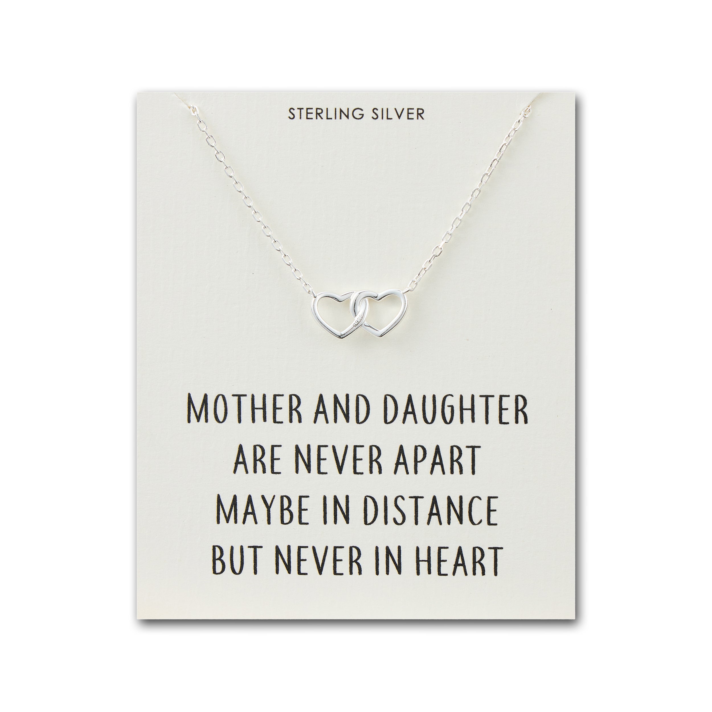 Sterling Silver Mother and Daughter Quote Heart Link Necklace