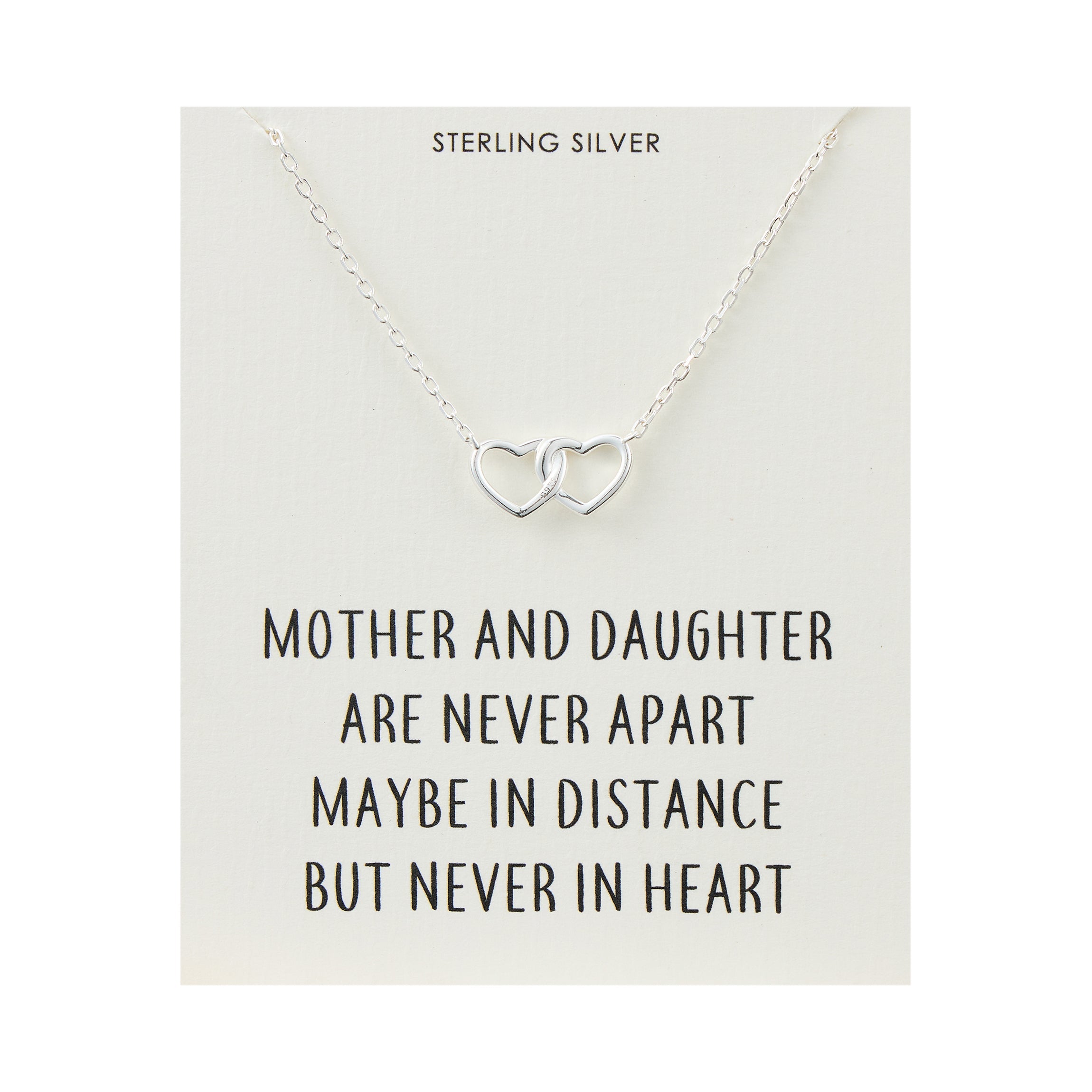 Sterling Silver Mother and Daughter Quote Heart Link Necklace