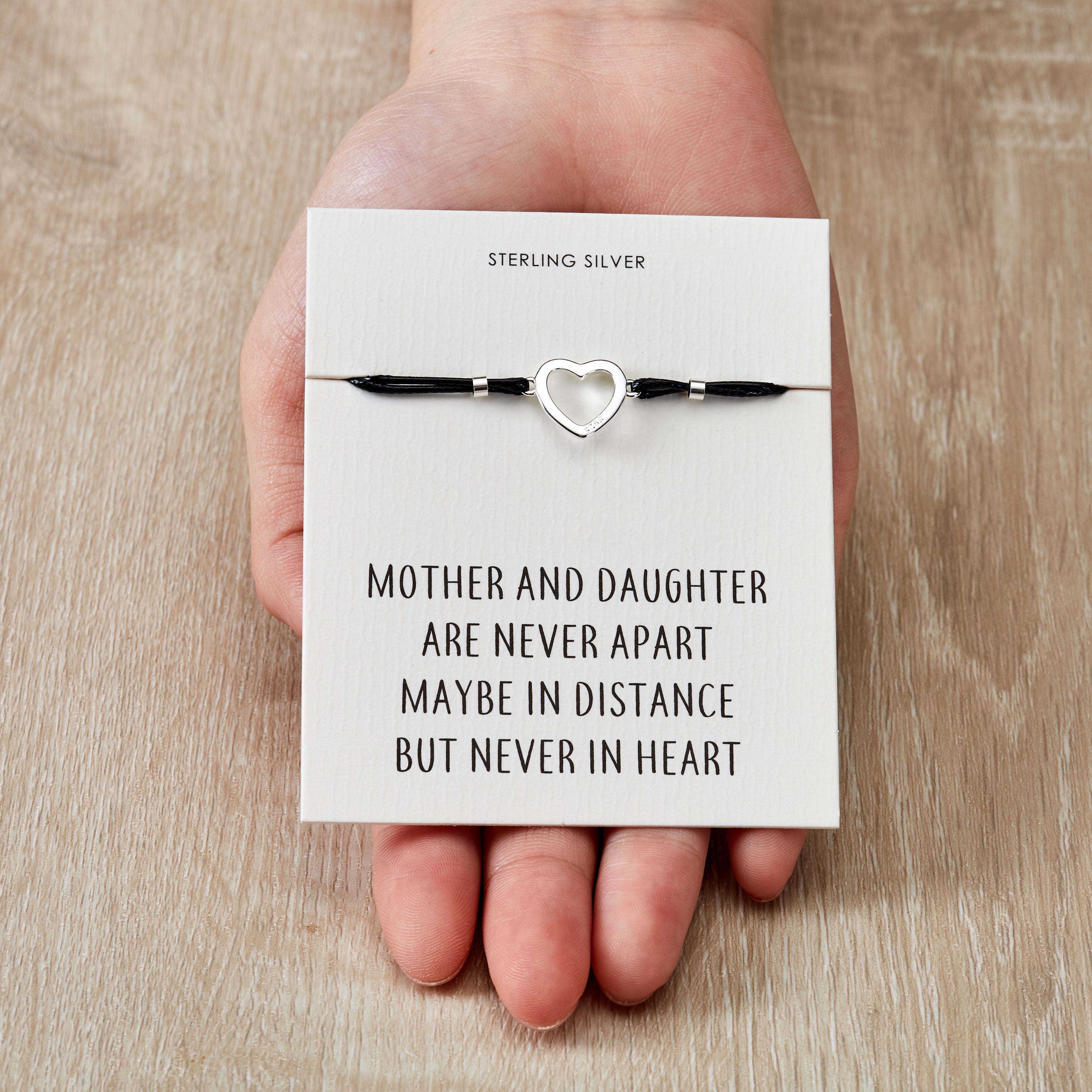 Sterling Silver Mother and Daughter Quote Heart Bracelet