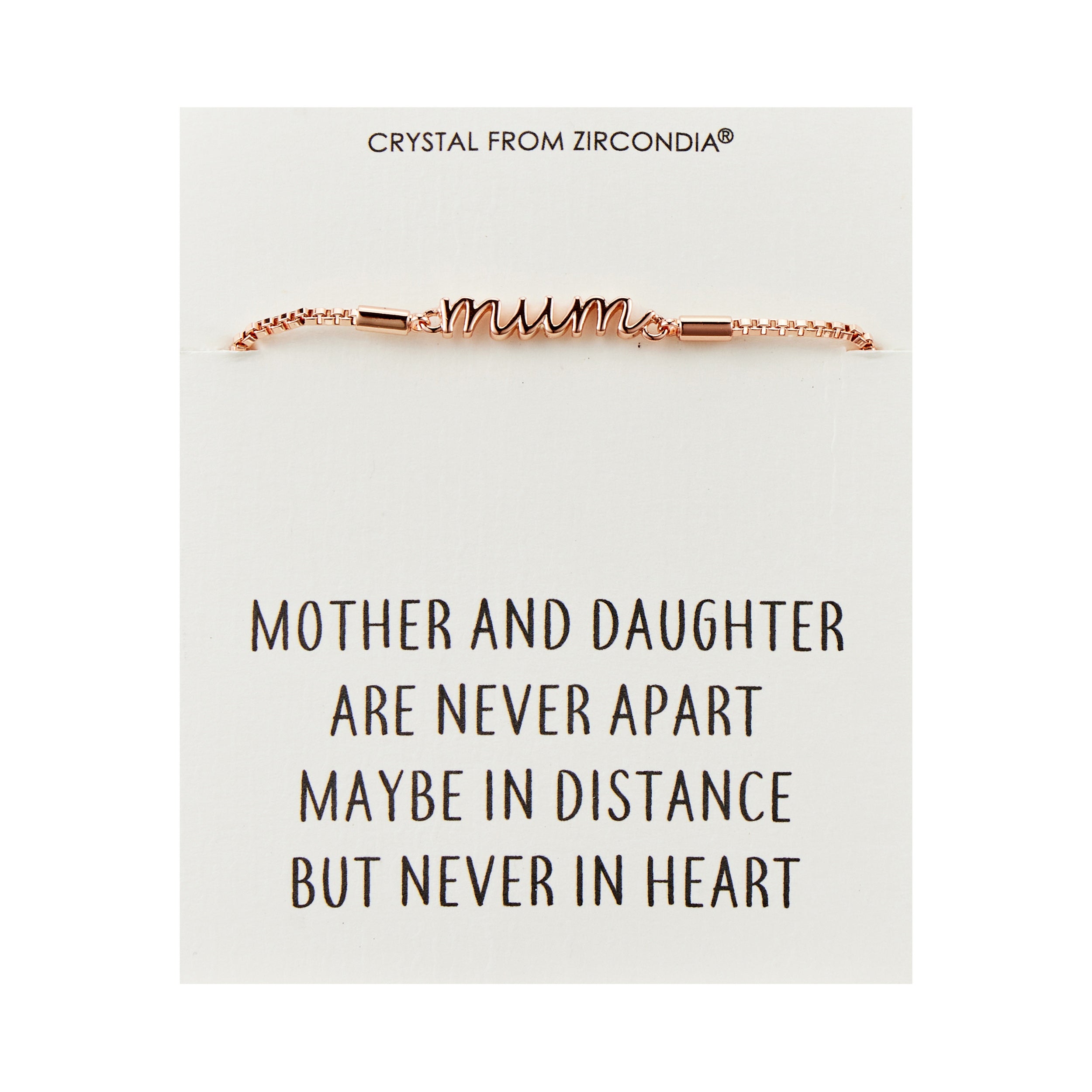 Rose Gold Plated Mother and Daughter Quote Bracelet Created with Zircondia® Crystals