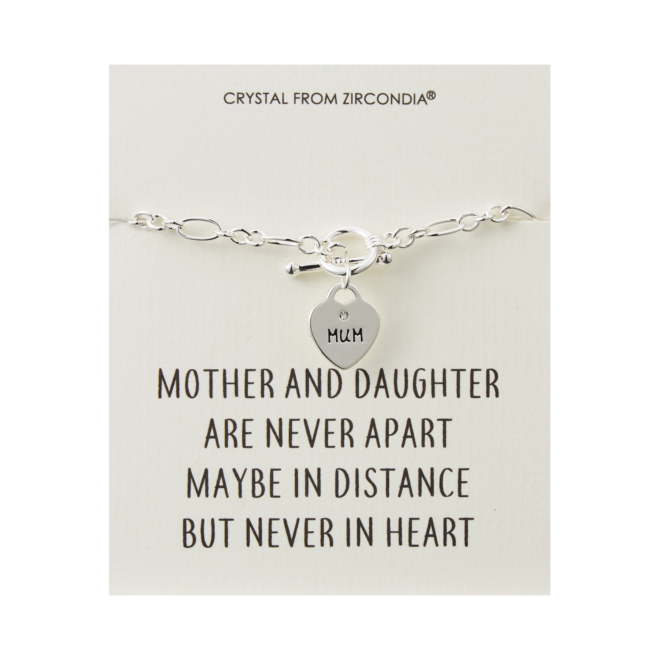 Mother and Daughter Quote Charm Bracelet Created with Zircondia® Crystals