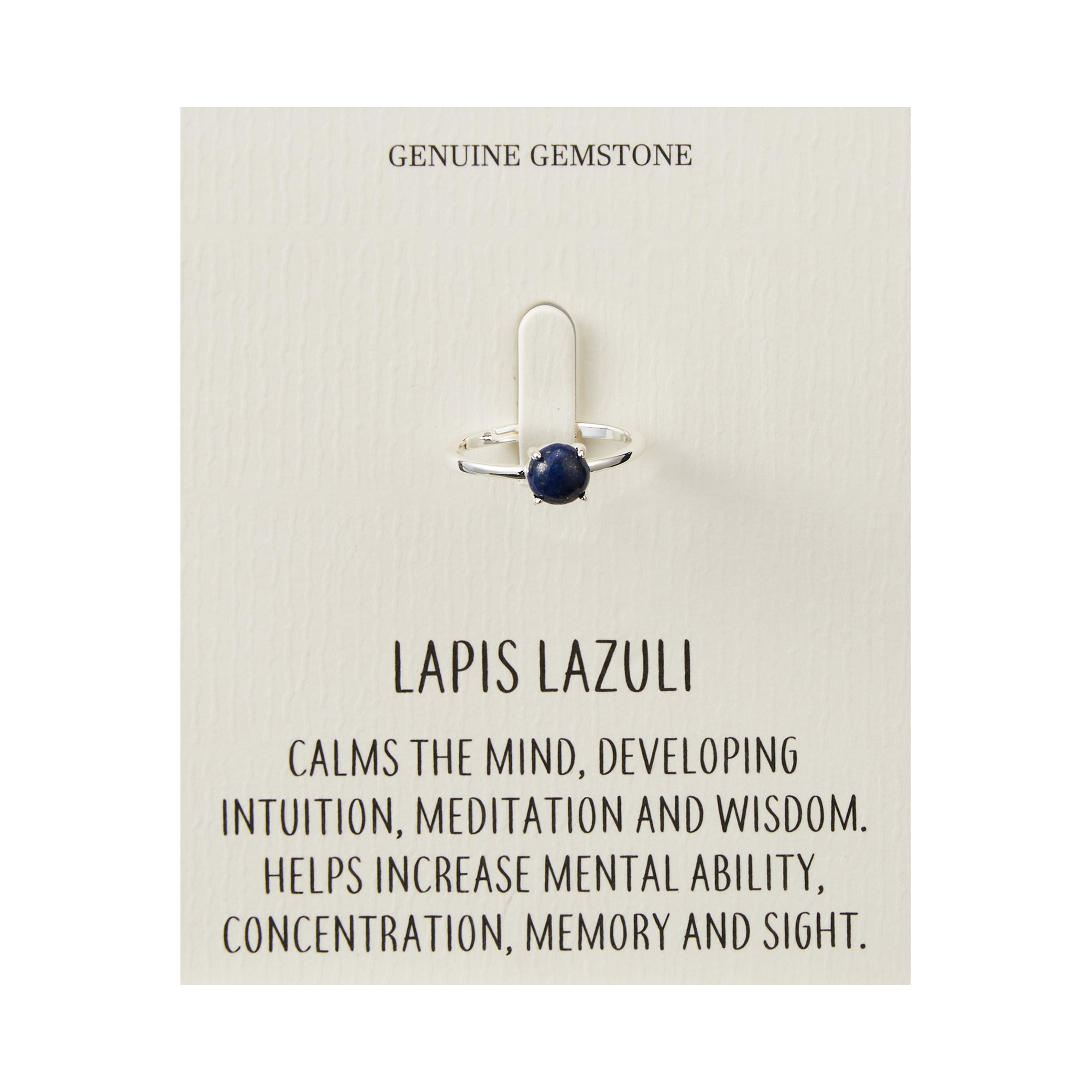 Lapis Adjustable Ring with Quote Card