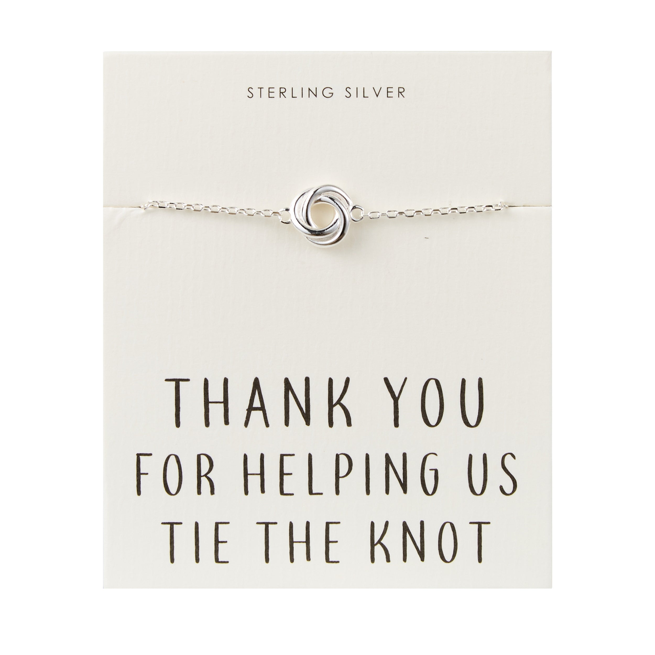 Sterling Silver Thank You for Helping us Tie The Knot Bracelet