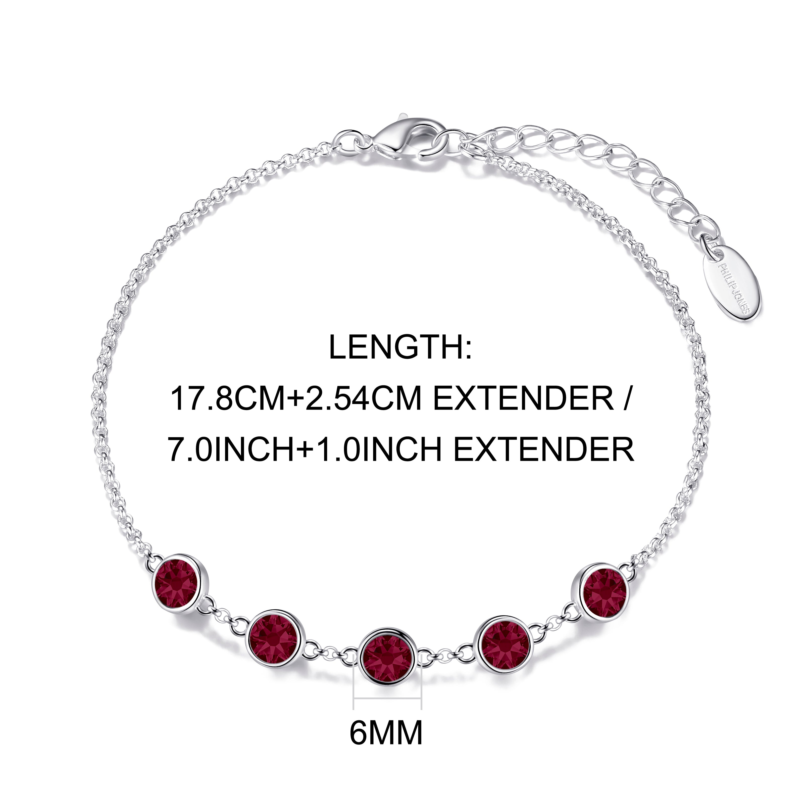 Red Crystal Chain Bracelet Created with Zircondia® Crystals
