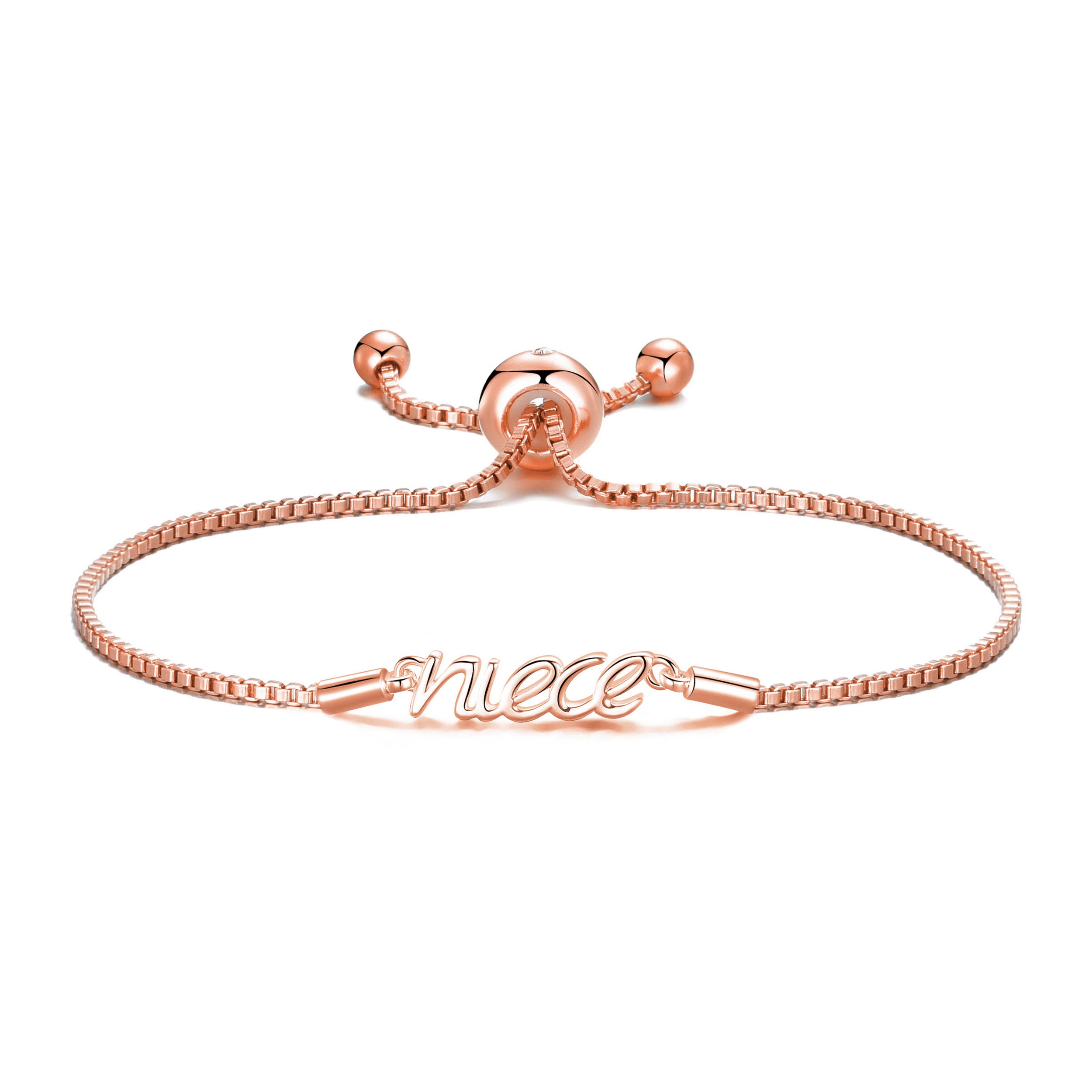 Rose Gold Plated Niece Bracelet Created with Zircondia® Crystals by Philip Jones Jewellery
