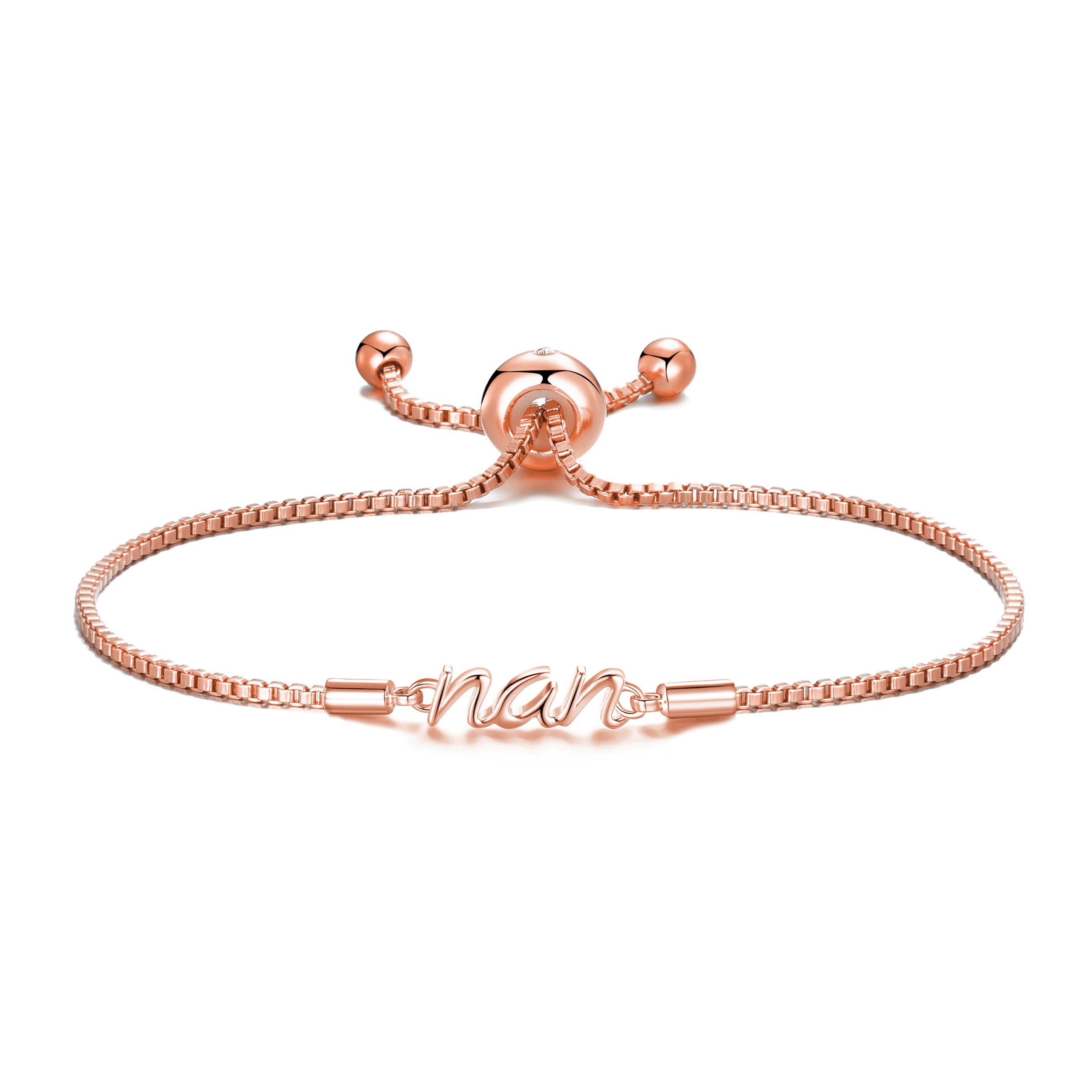 Rose Gold Plated Nan Bracelet Created with Zircondia® Crystals by Philip Jones Jewellery