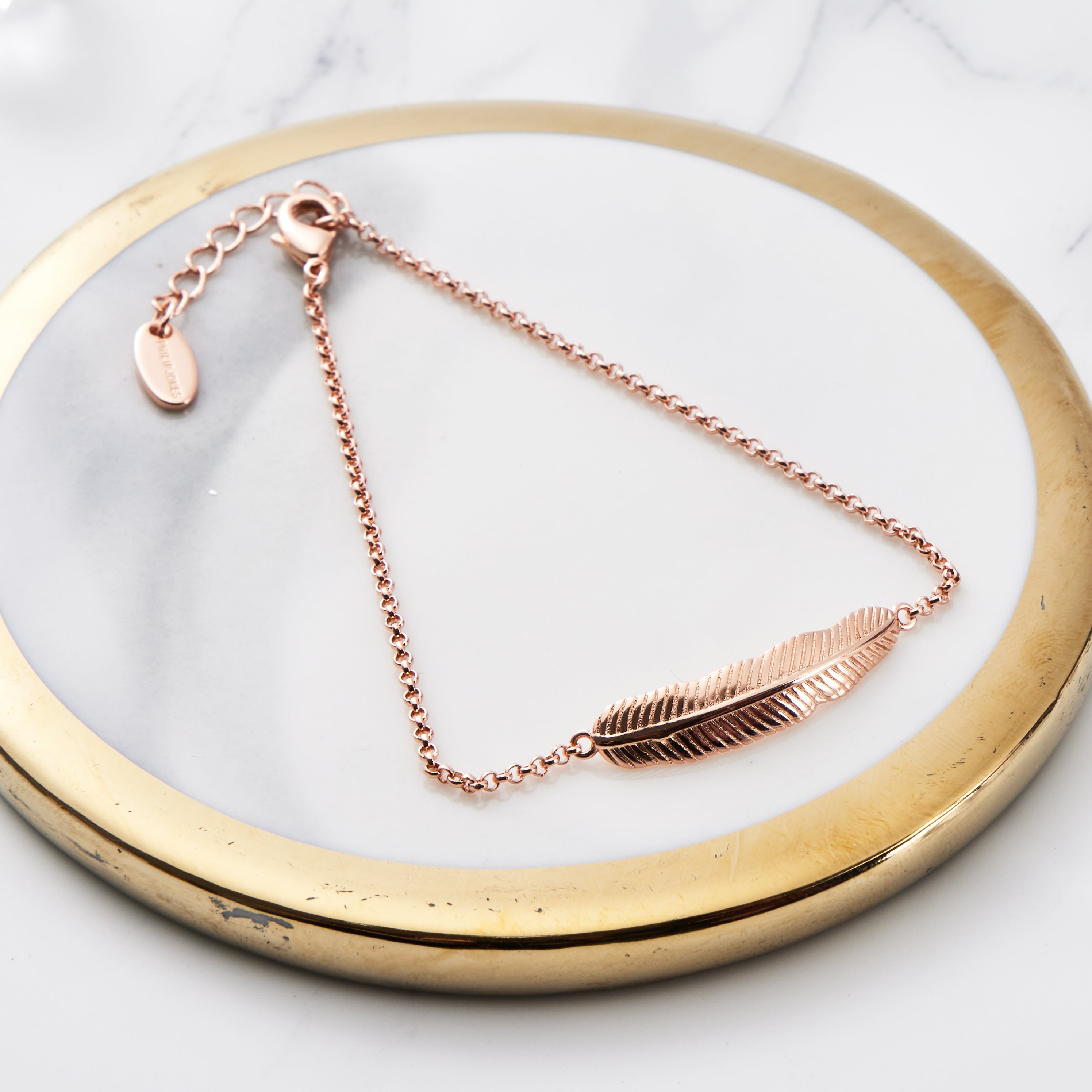 Rose Gold Plated Feather Bracelet