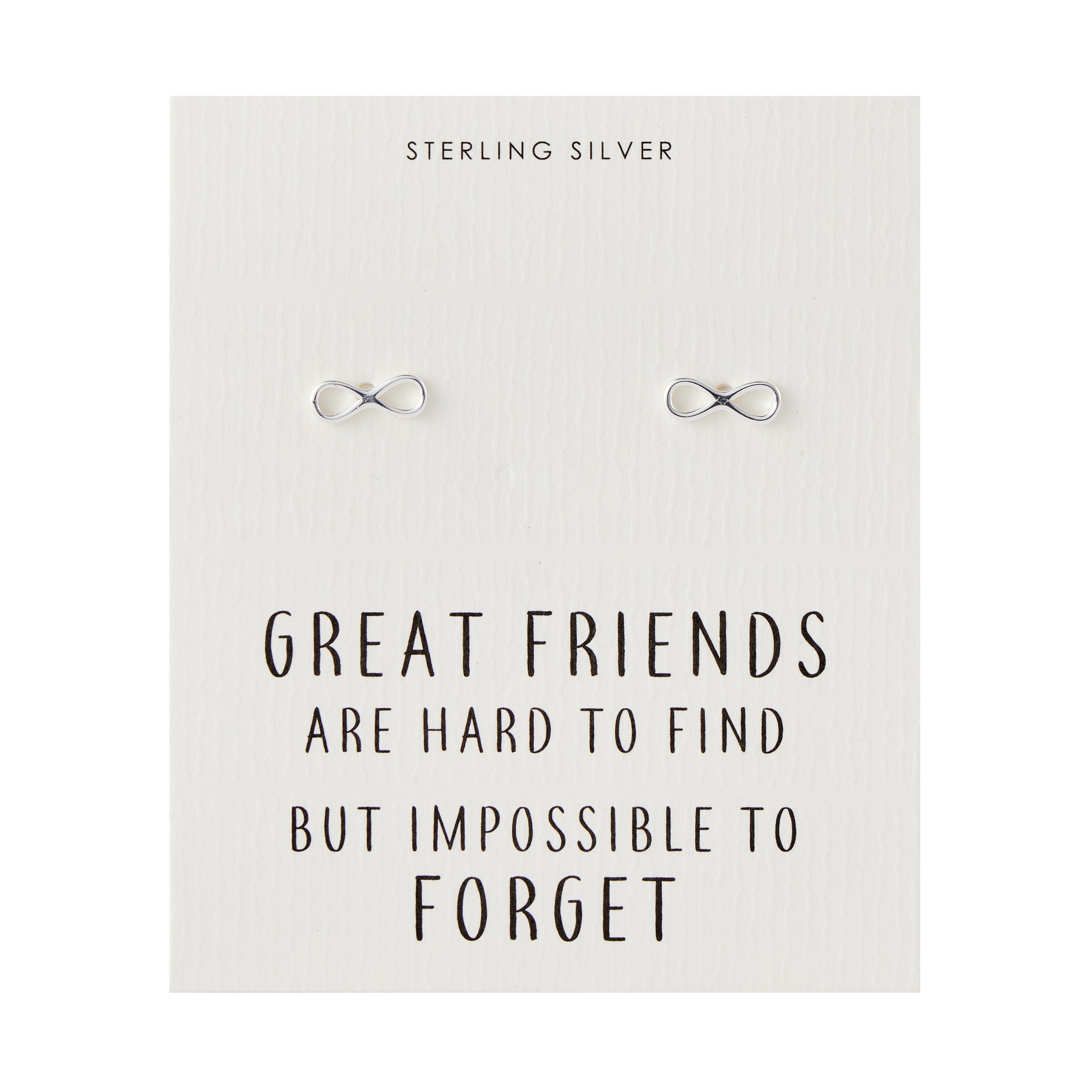 Sterling Silver Infinity Friendship Quote Earrings
