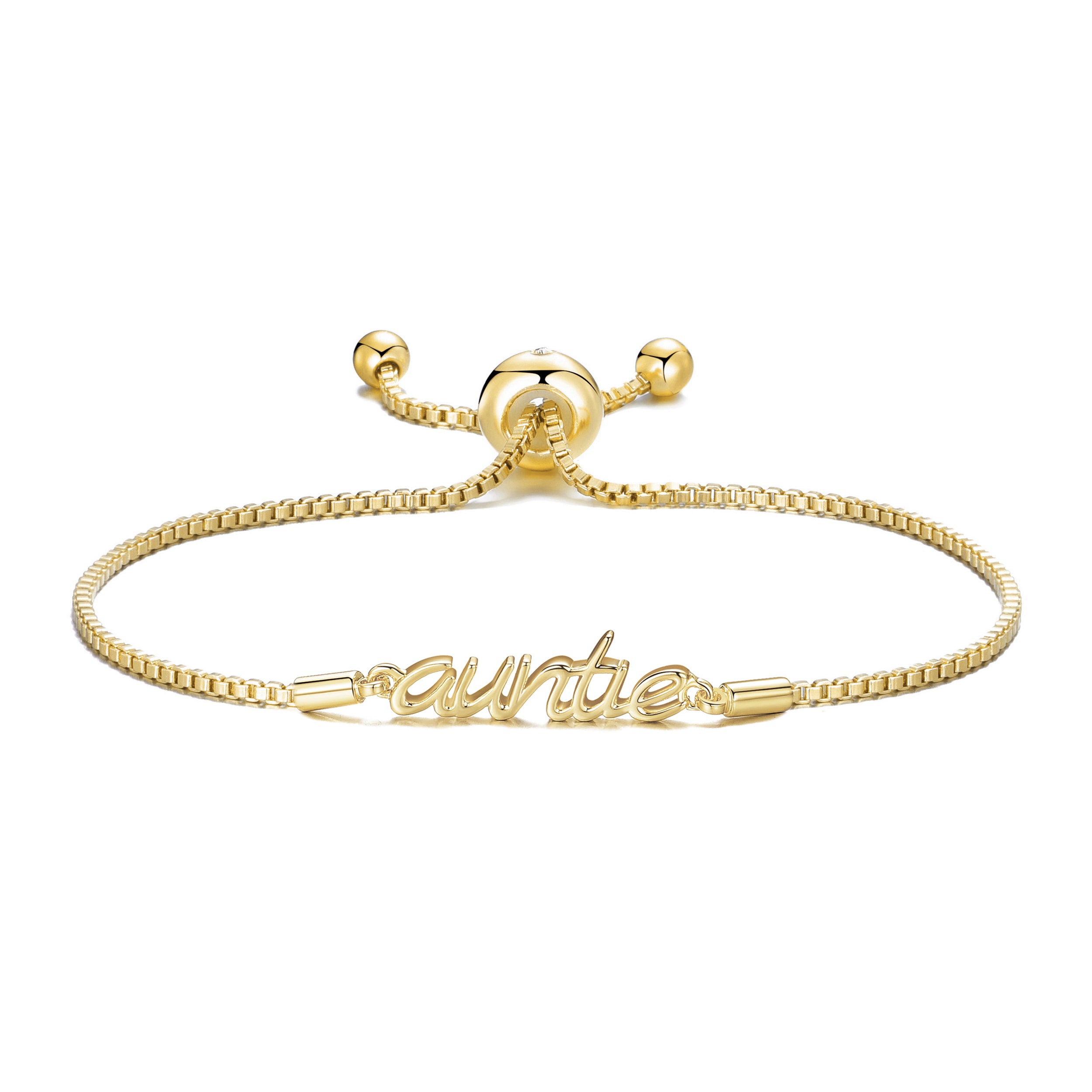 Gold Plated Auntie Bracelet Created with Zircondia® Crystals by Philip Jones Jewellery