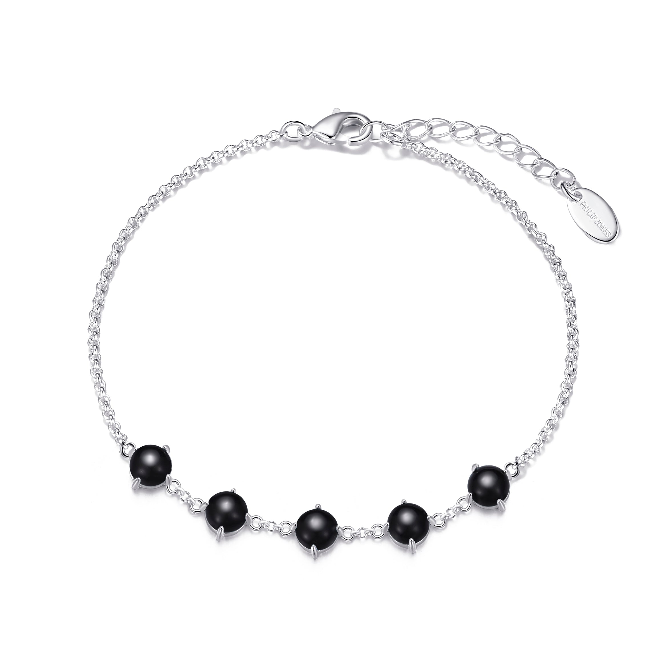 Black Onyx Gemstone Bracelet by Philip Jones Jewellery