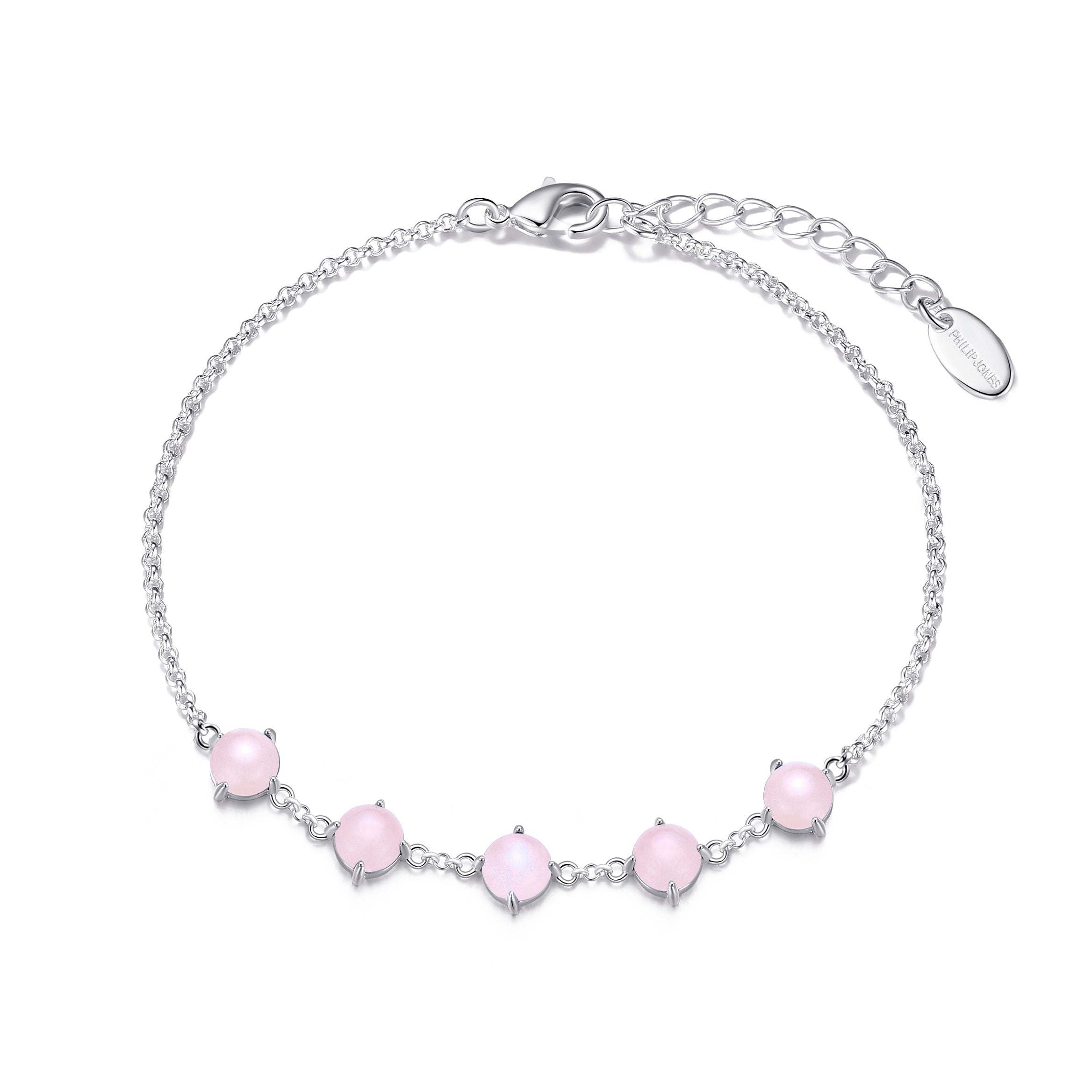 Rose Quartz Gemstone Bracelet by Philip Jones Jewellery