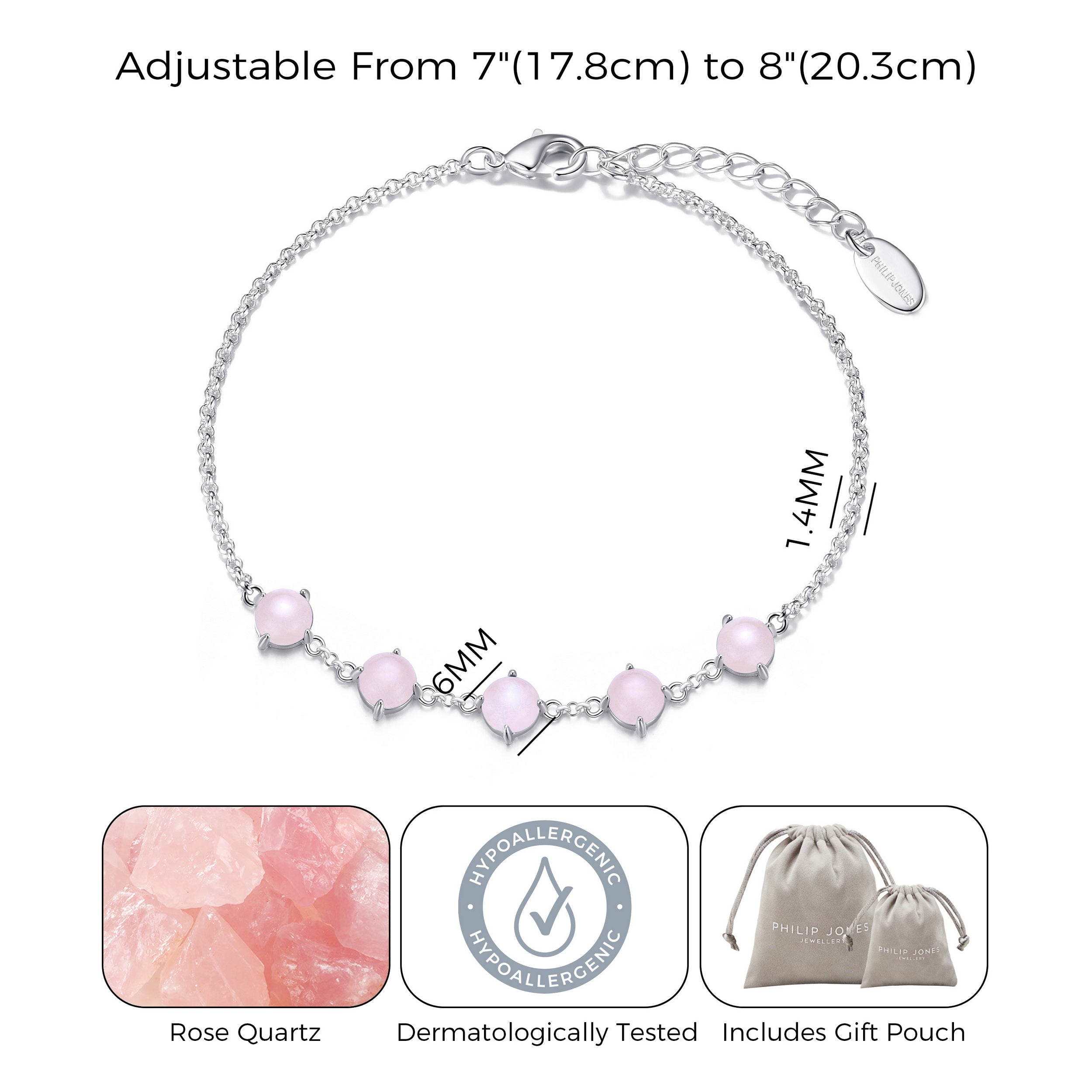 Rose Quartz Gemstone Bracelet