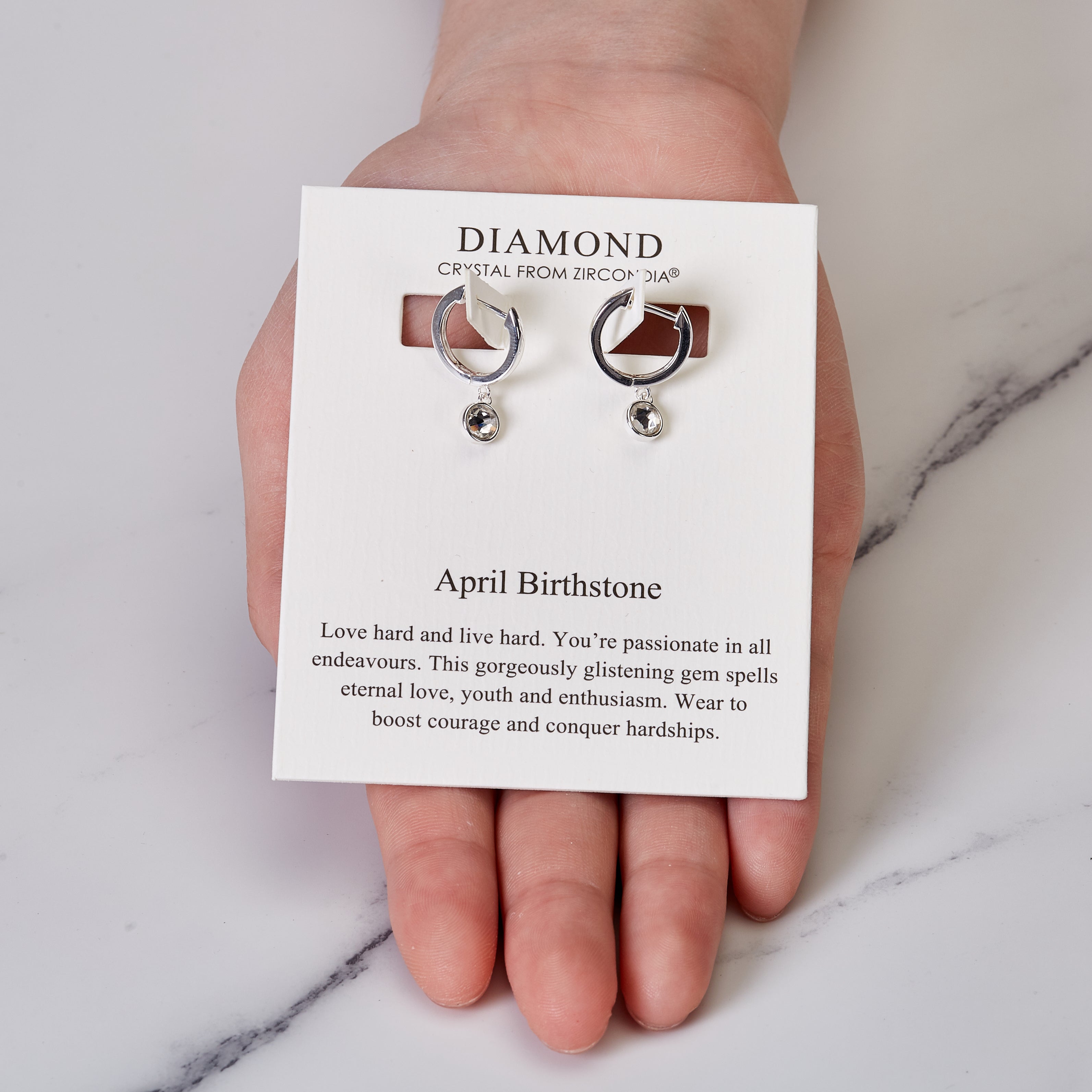April Birthstone Hoop Earrings Created with Diamond Zircondia® Crystals