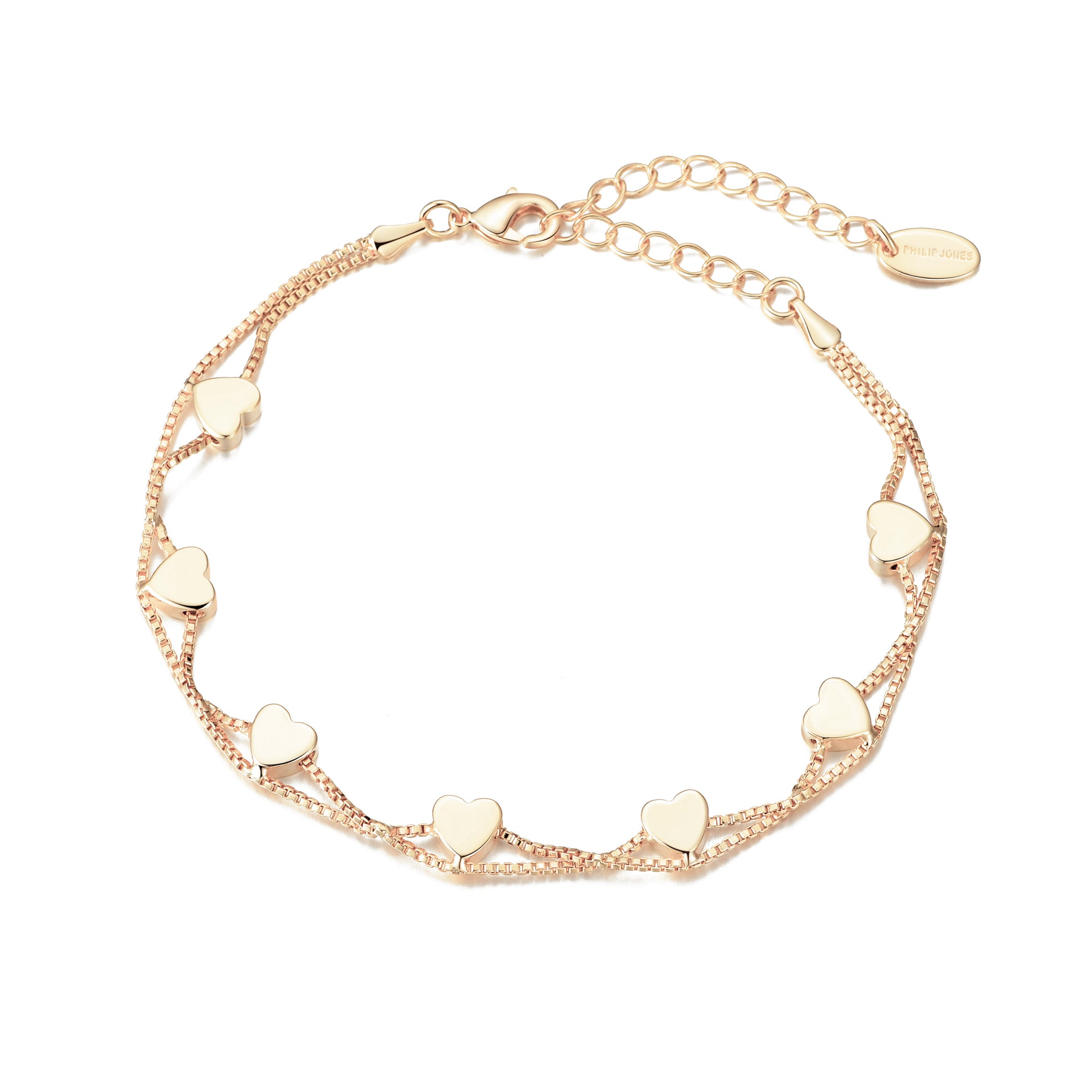 Gold Plated Heart Bracelet by Philip Jones Jewellery