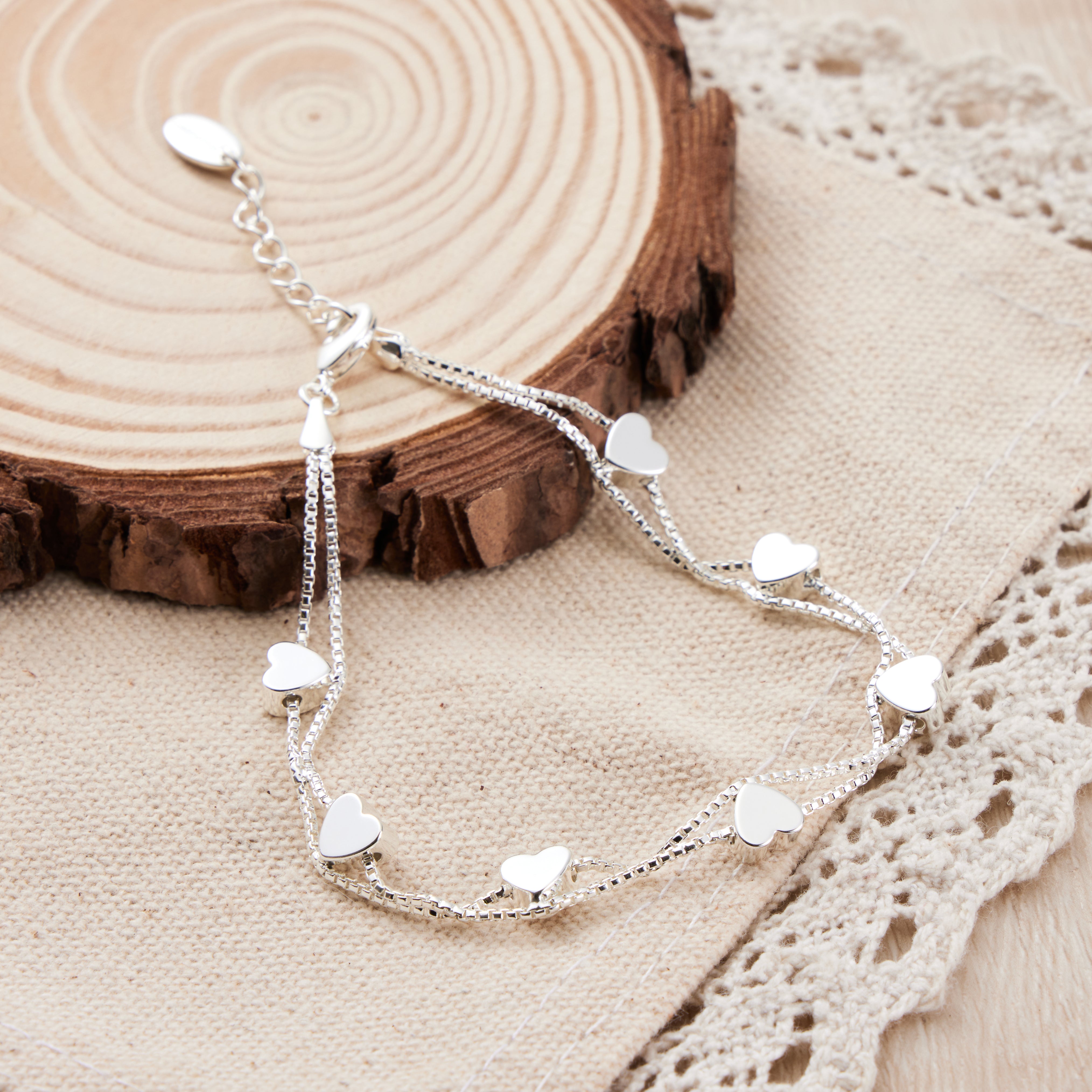 Silver Plated Heart Bracelet