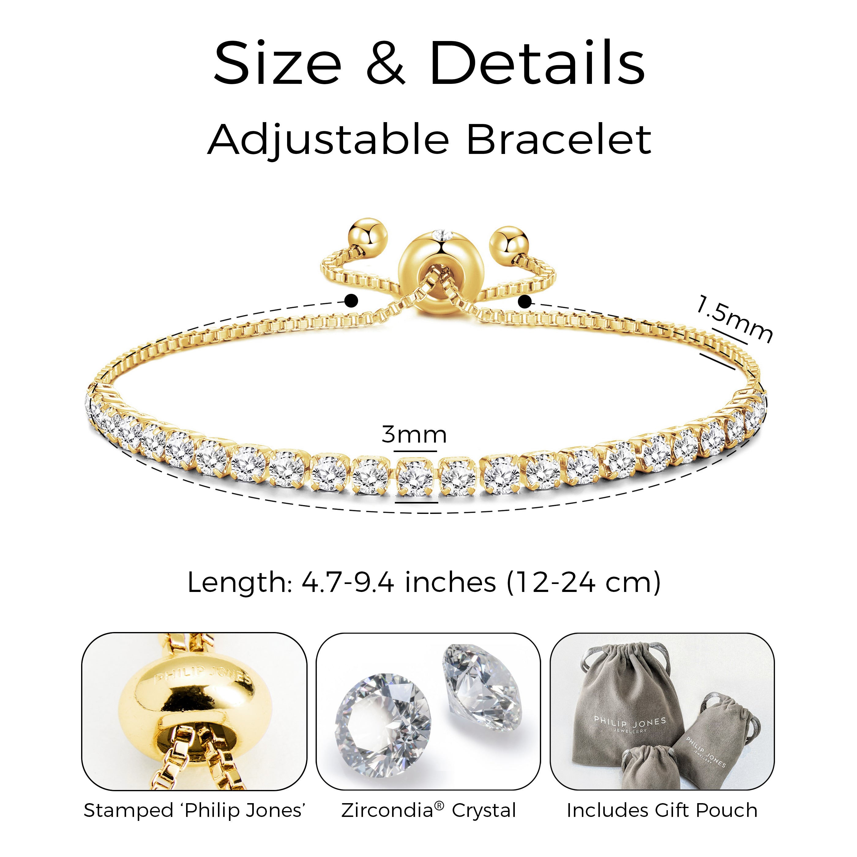 Gold Plated I Couldn't Say I Do Without You Solitaire Friendship Bracelet Created with Zircondia® Crystals