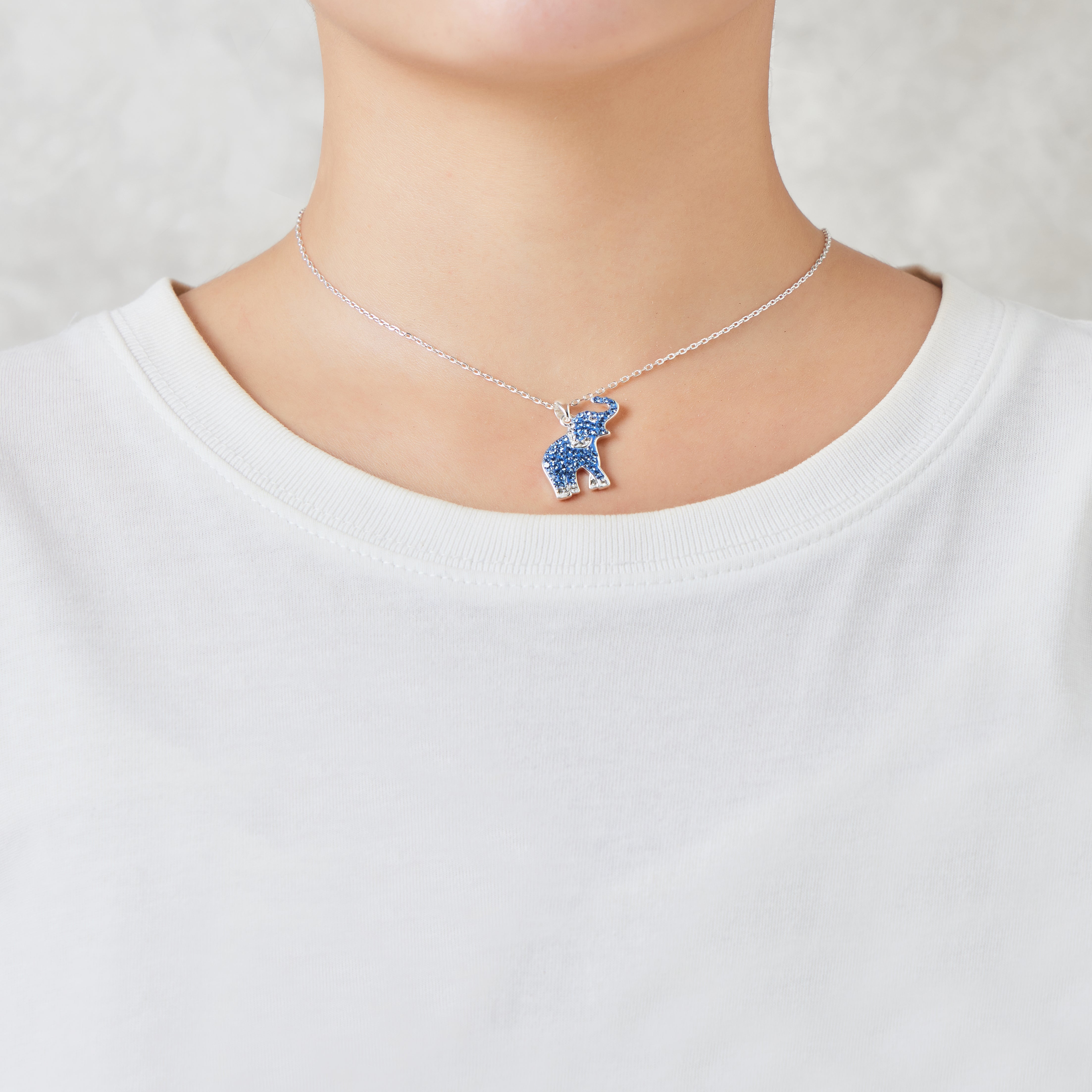 Elephant Necklace with Zircondia® Crystals