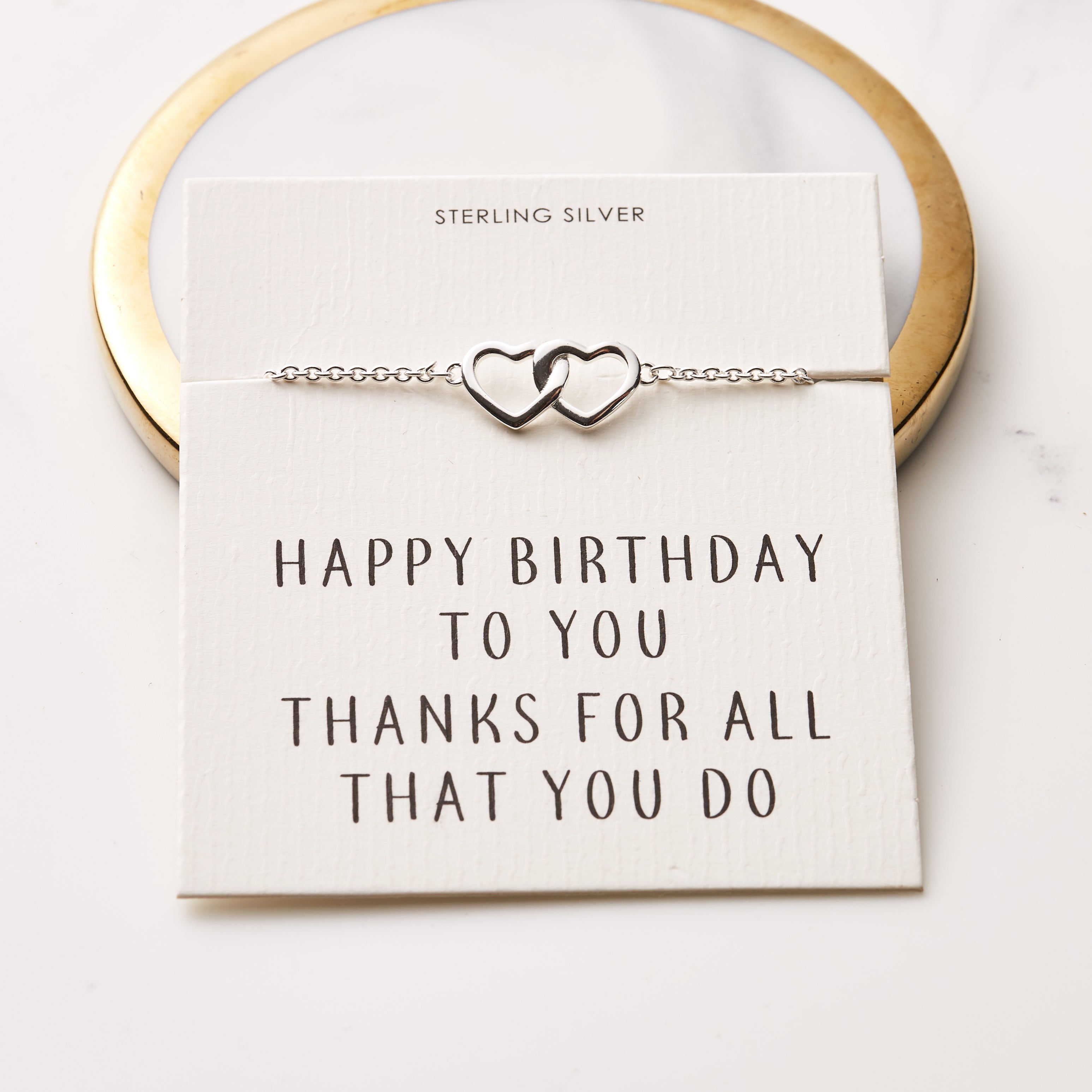 Sterling Silver Birthday Heart Bracelet