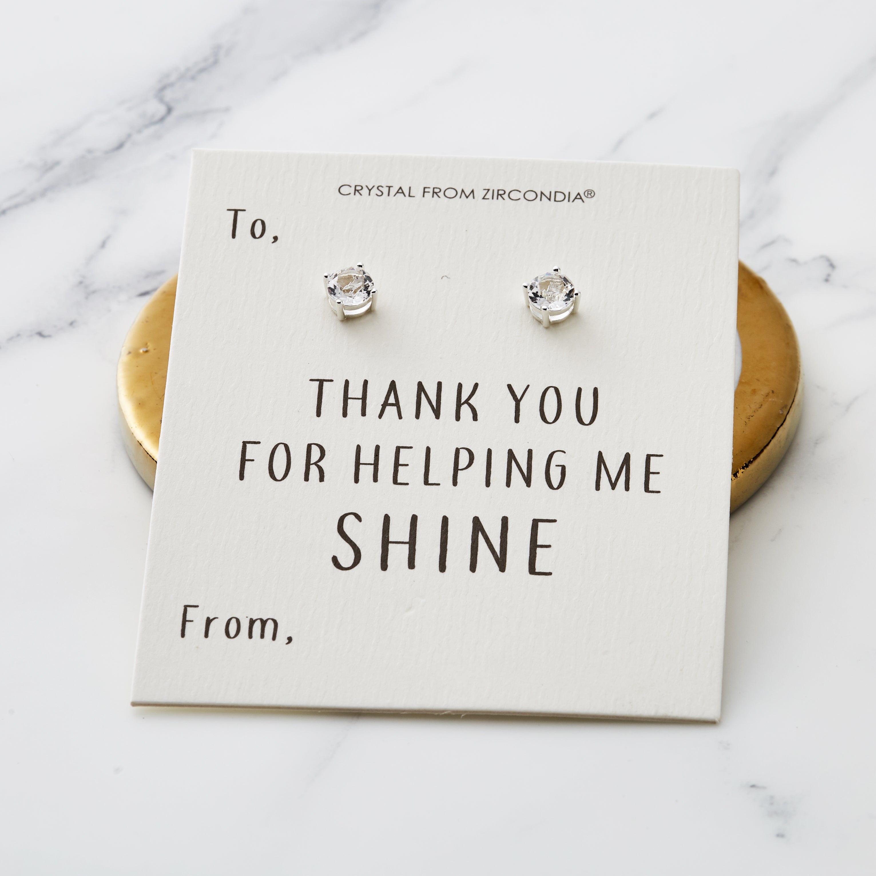 Thank You For Helping Me Shine Round Earrings