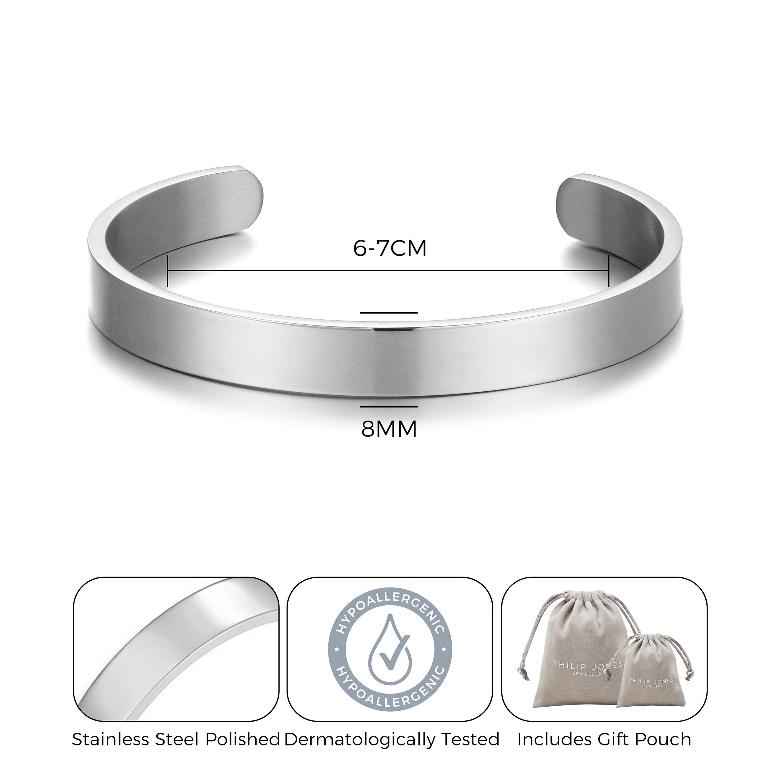 Men's Stainless Steel Cuff Bracelet