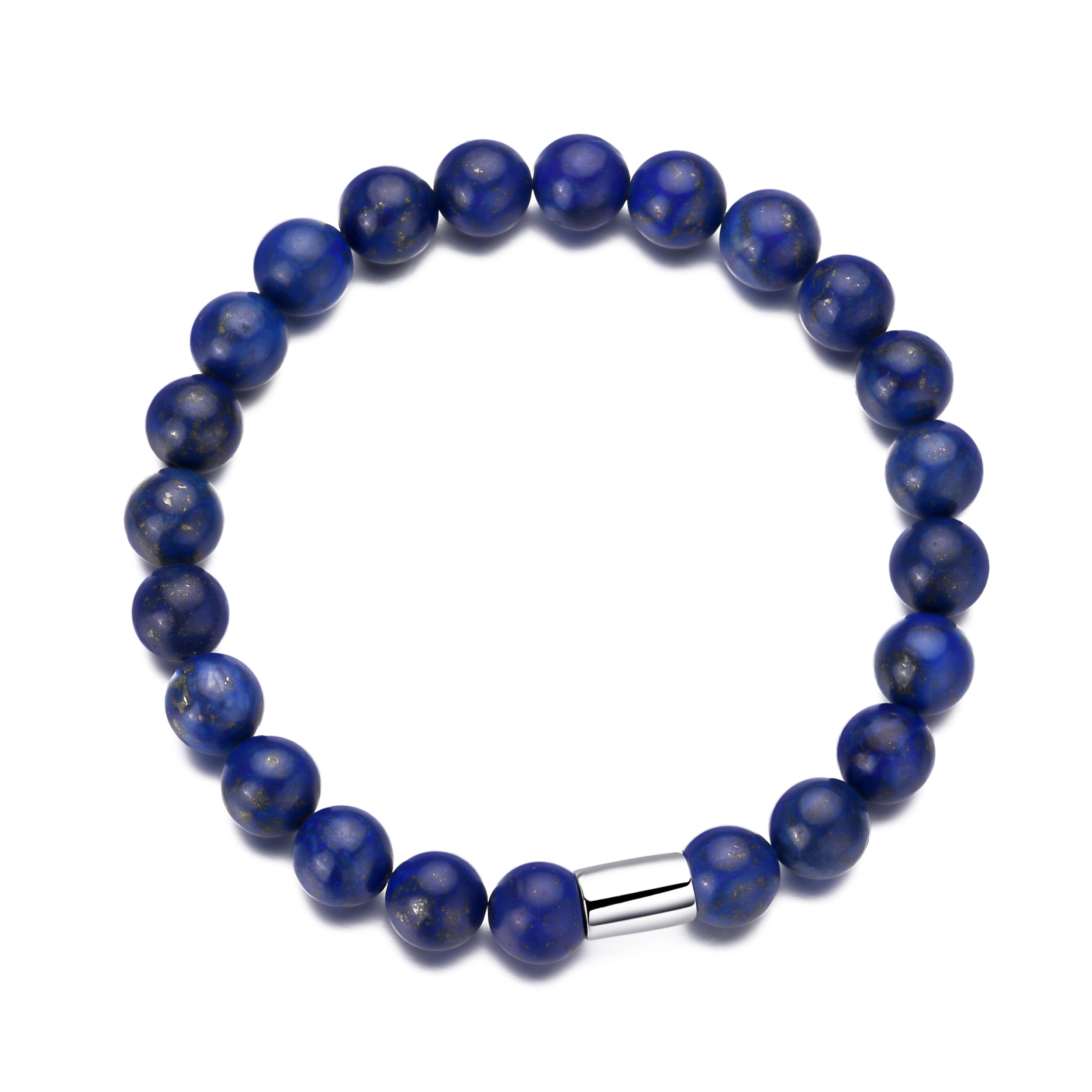 Men's Lapis Lazuli Stretch Bracelet by Philip Jones Jewellery