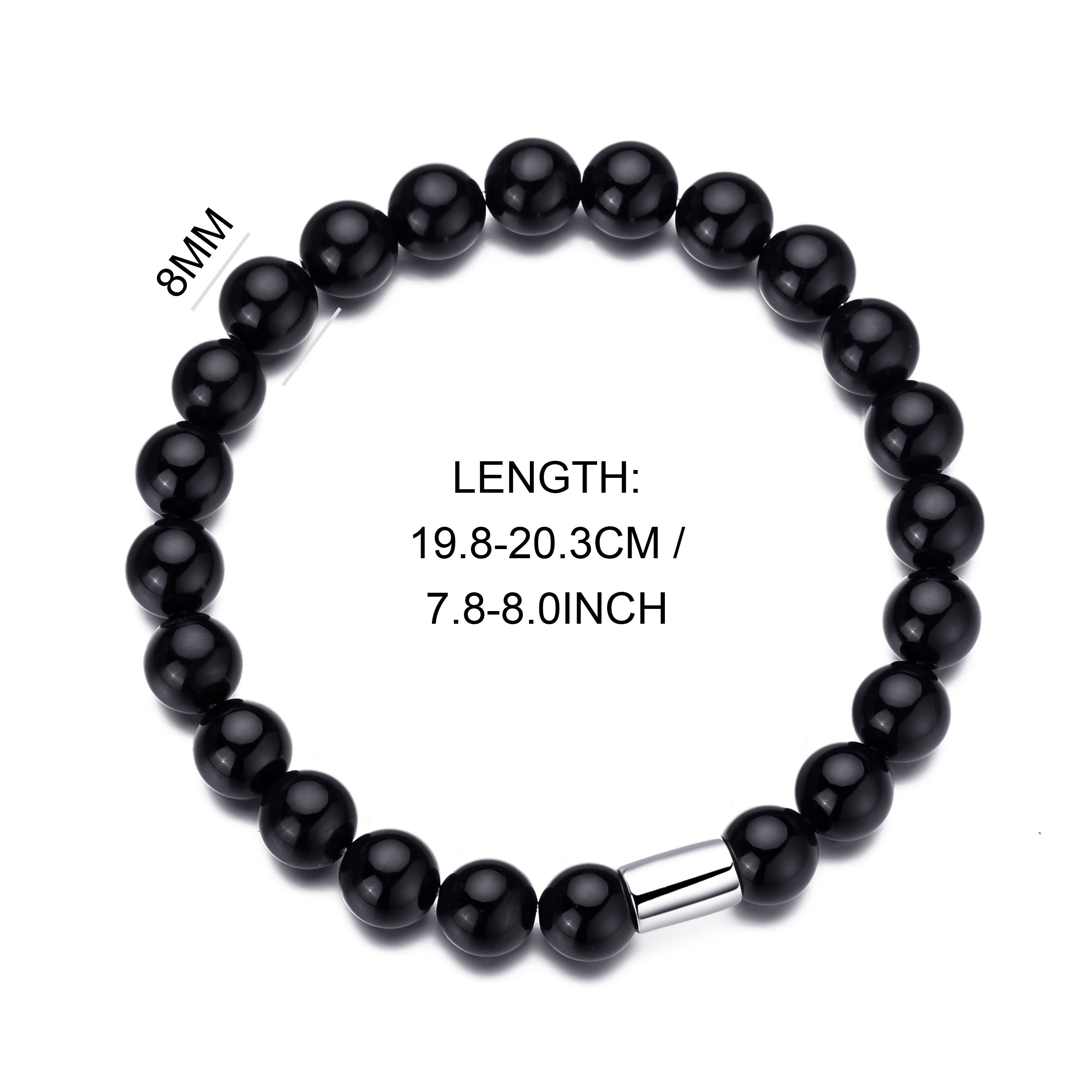 Men's Black Onyx Stretch Bracelet