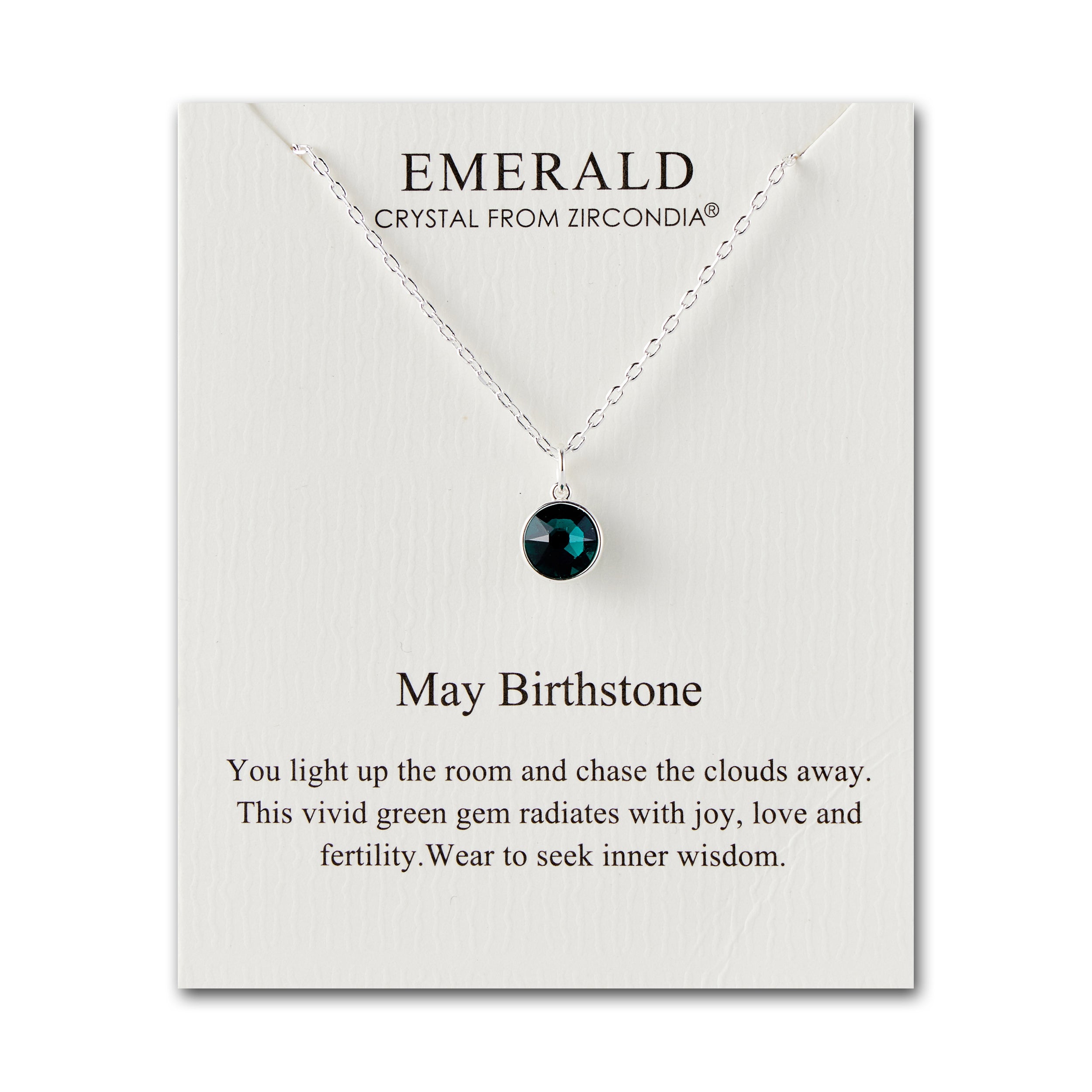 May (Emerald) Birthstone Necklace Created with Zircondia® Crystals