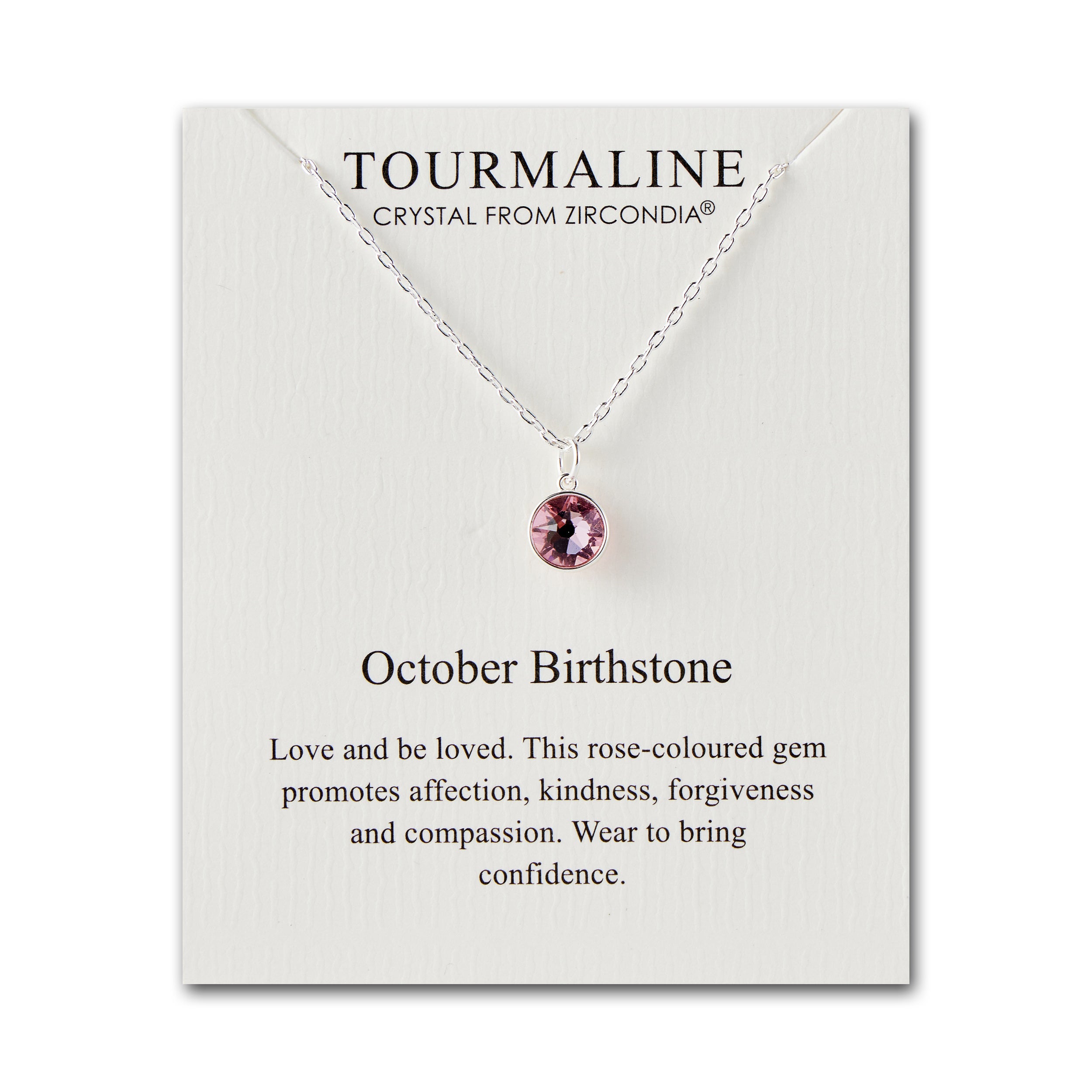 October (Tourmaline) Birthstone Necklace Created with Zircondia® Crystals