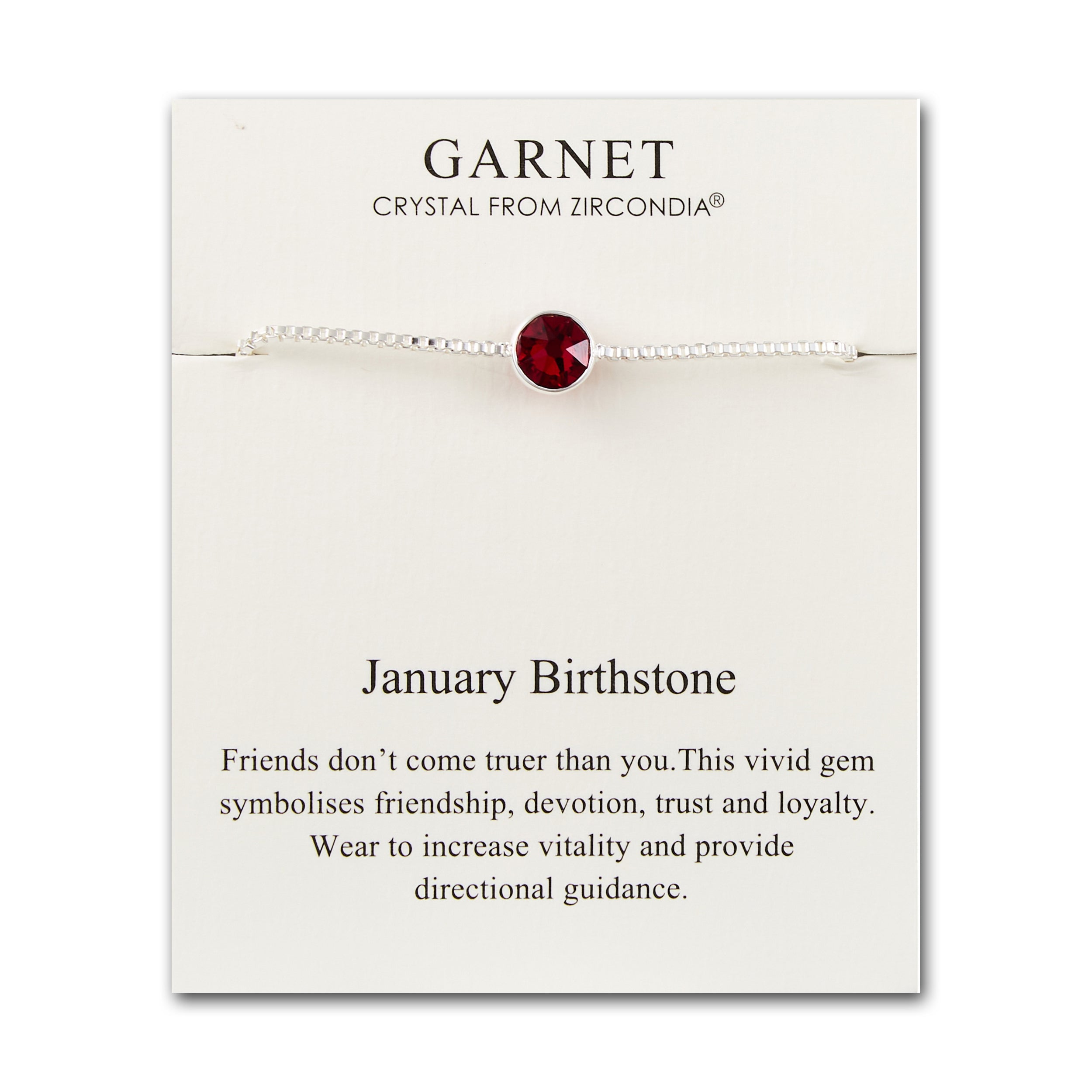 January (Garnet) Birthstone Bracelet Created with Zircondia® Crystals