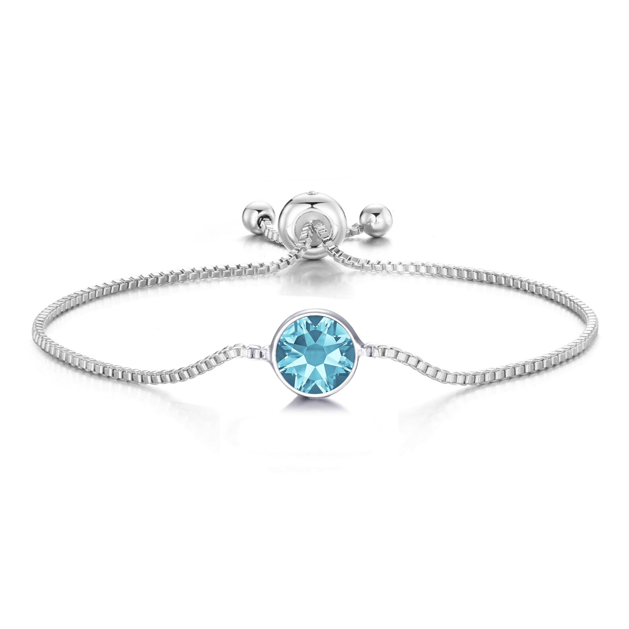 Light Blue Crystal Bracelet Created with Zircondia® Crystals by Philip Jones Jewellery