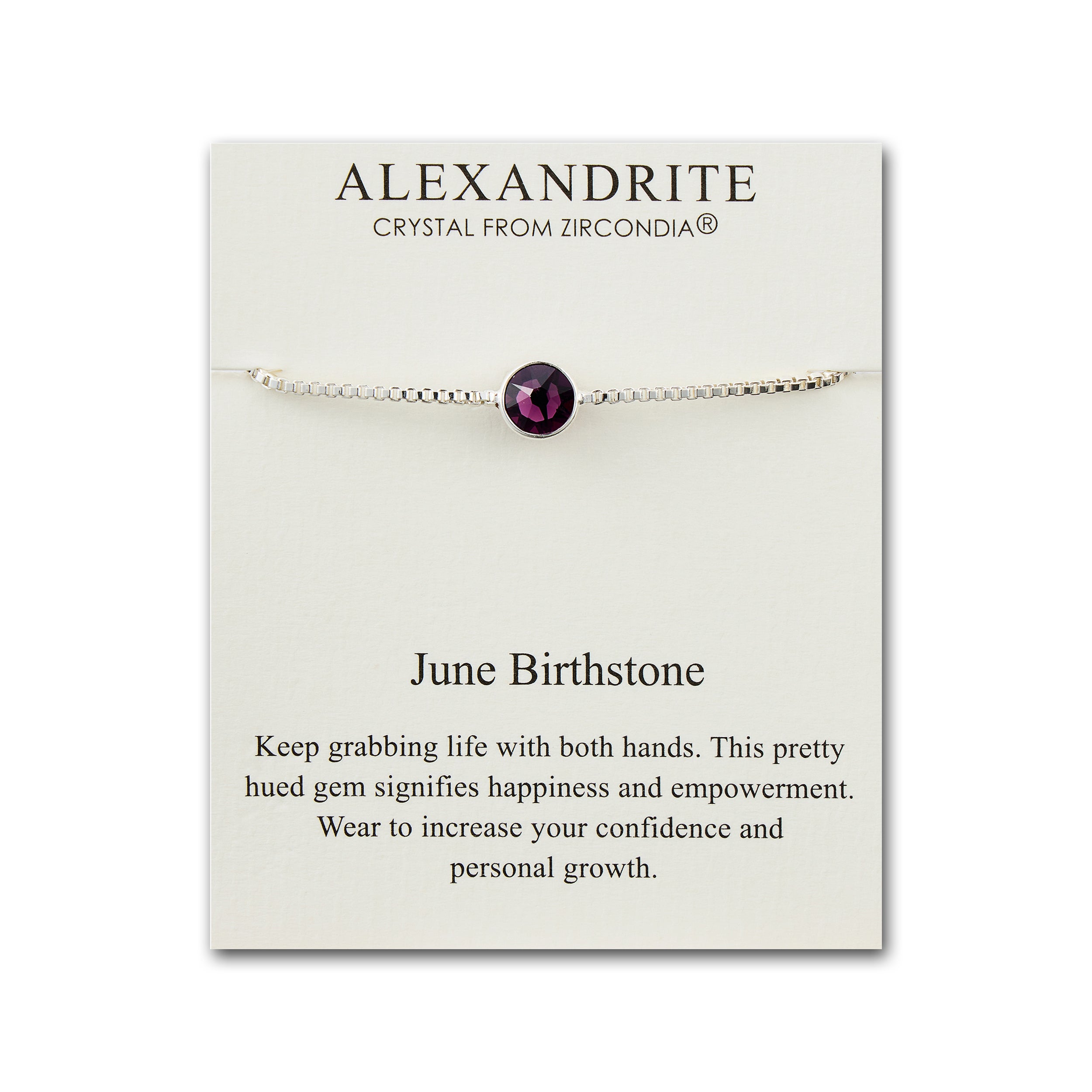 June (Alexandrite) Birthstone Bracelet Created with Zircondia® Crystals