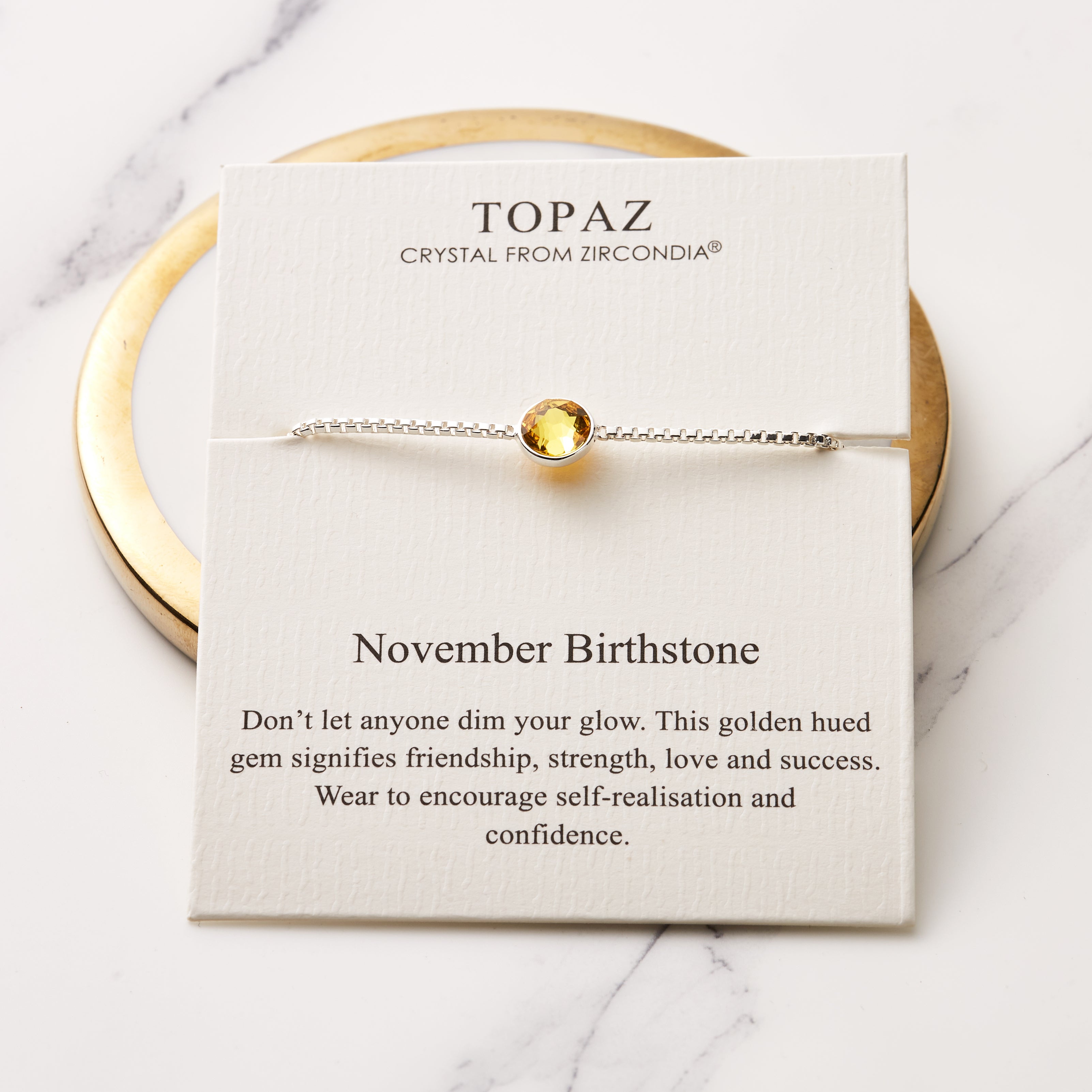 November (Topaz) Birthstone Bracelet Created with Zircondia® Crystals
