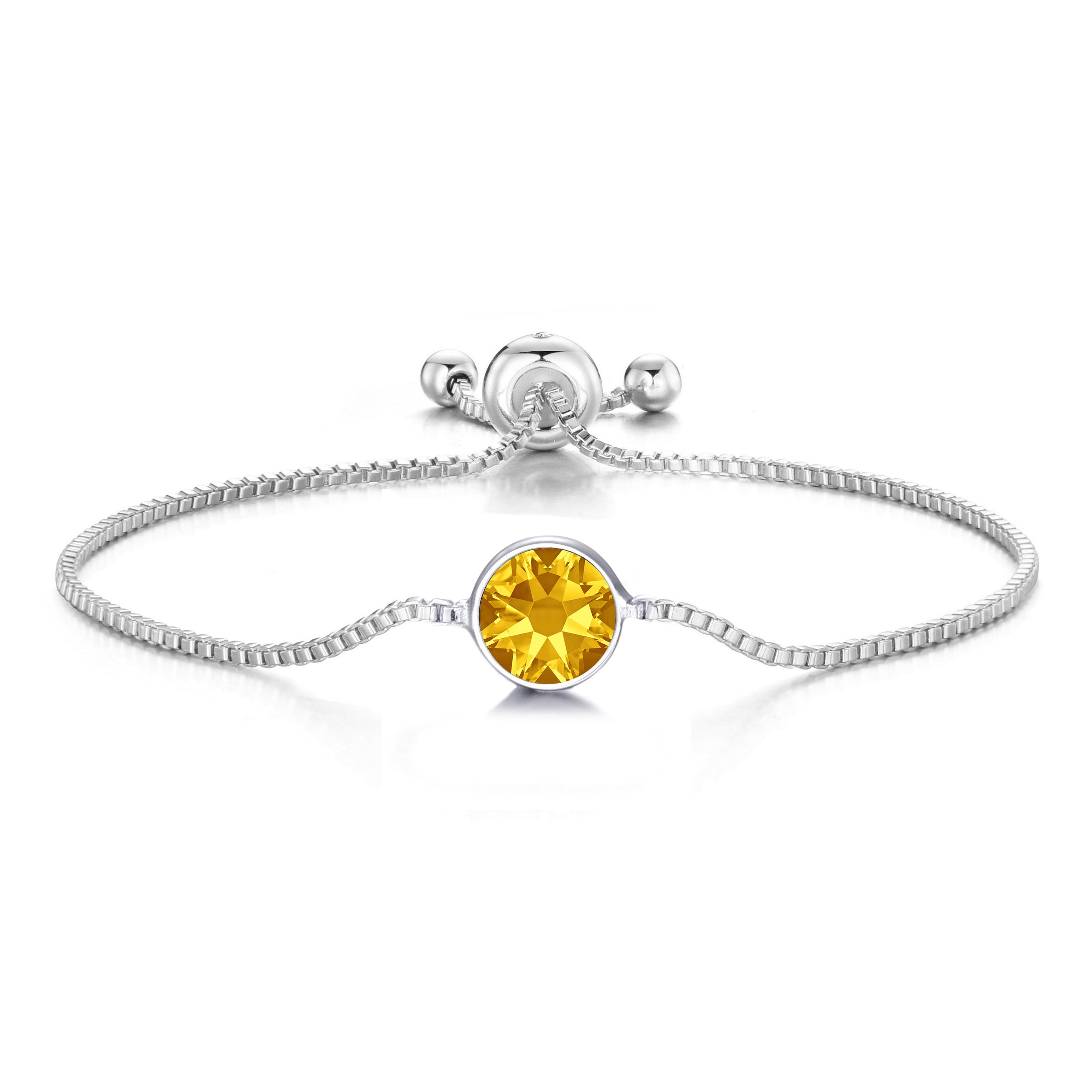 Yellow Crystal Bracelet Created with Zircondia® Crystals by Philip Jones Jewellery