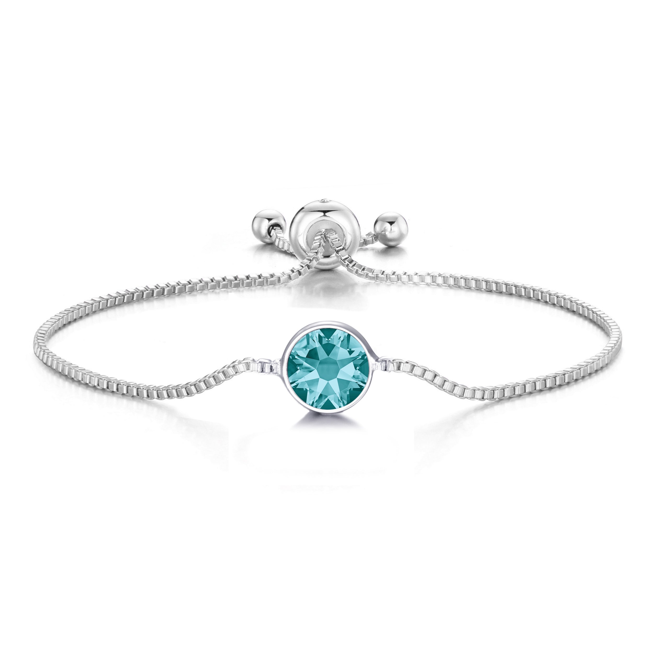 Blue Crystal Bracelet Created with Zircondia® Crystals by Philip Jones Jewellery