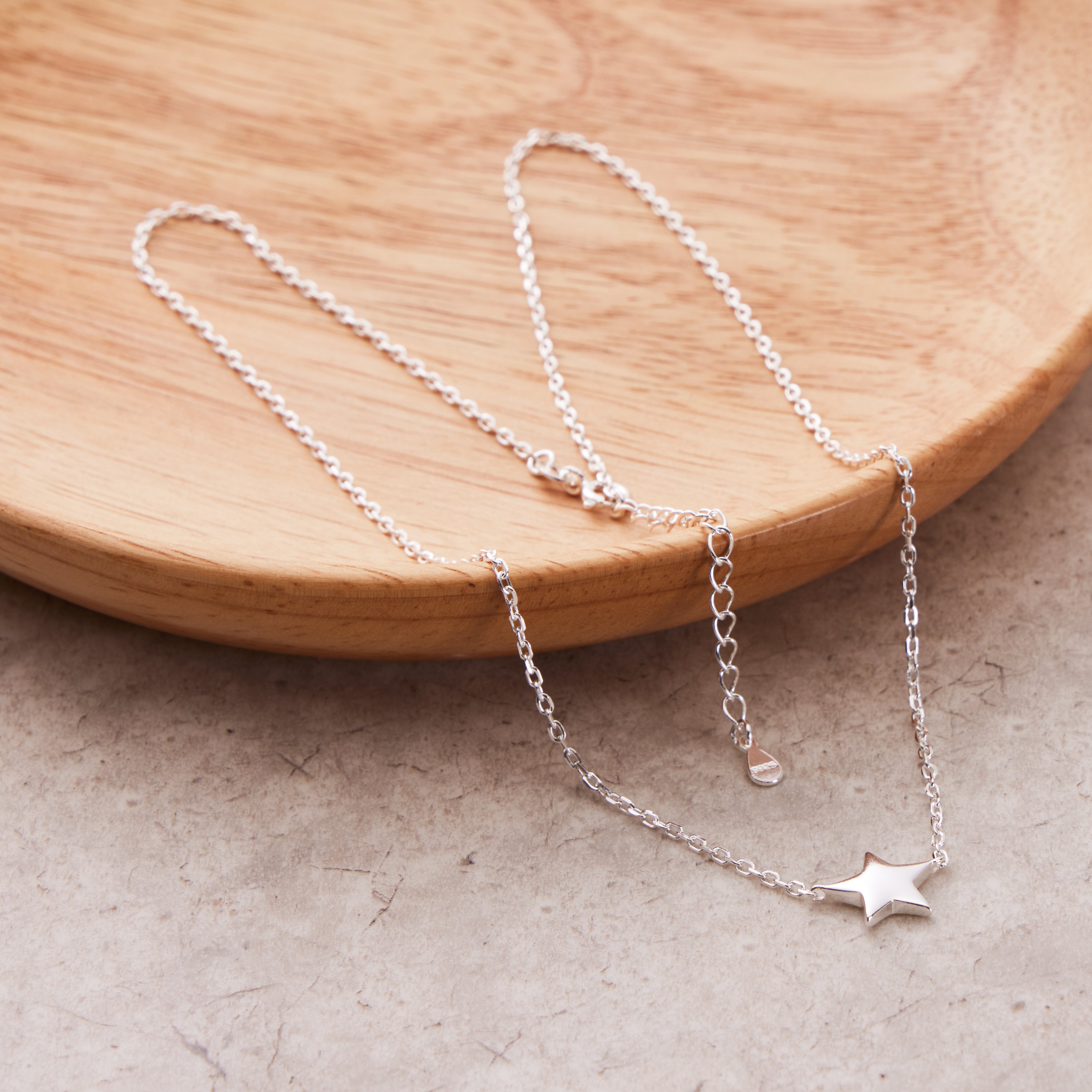 Sterling Silver Friendship Quote Star Necklace