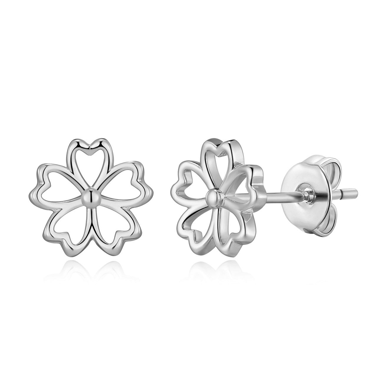 Silver Plated Flower Petal Earrings