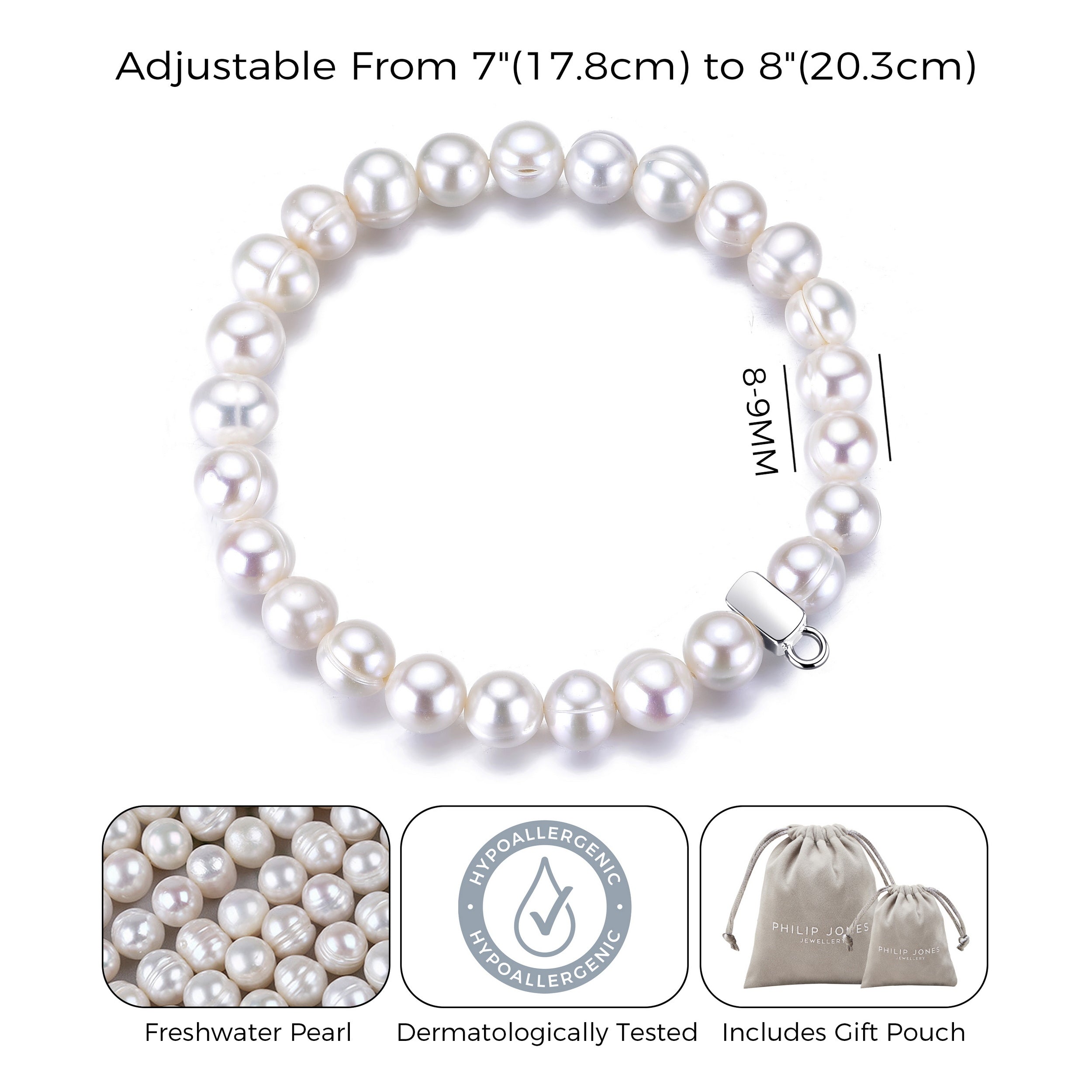 Freshwater Baroque Pearl Charm Stretch Bracelet