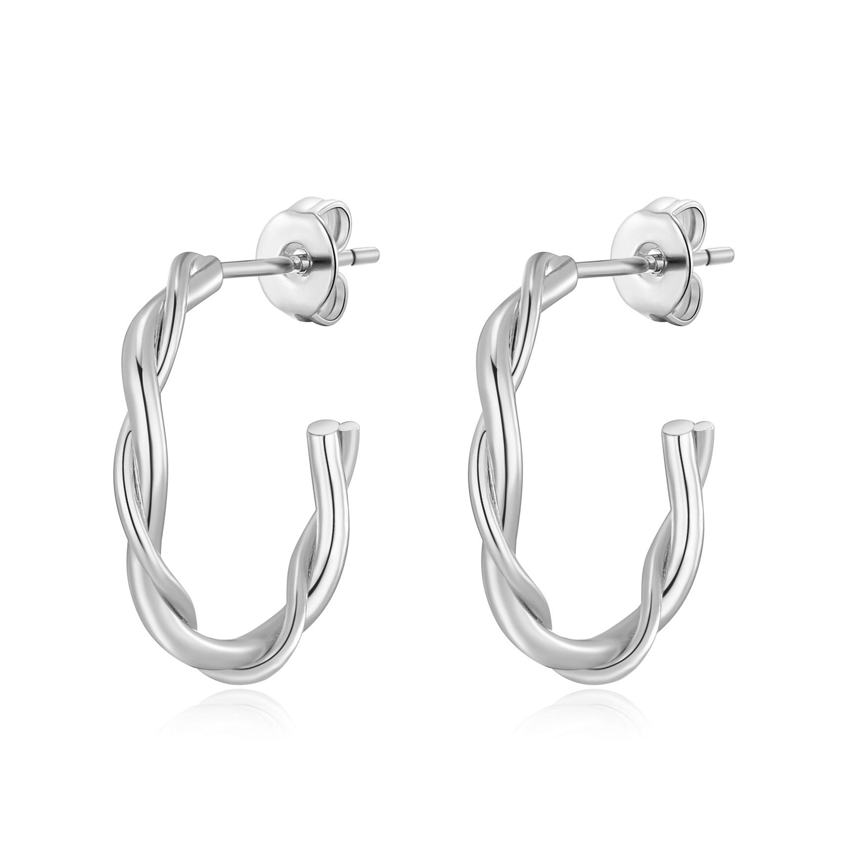 Silver Plated 20mm Twisted Hoop Earrings