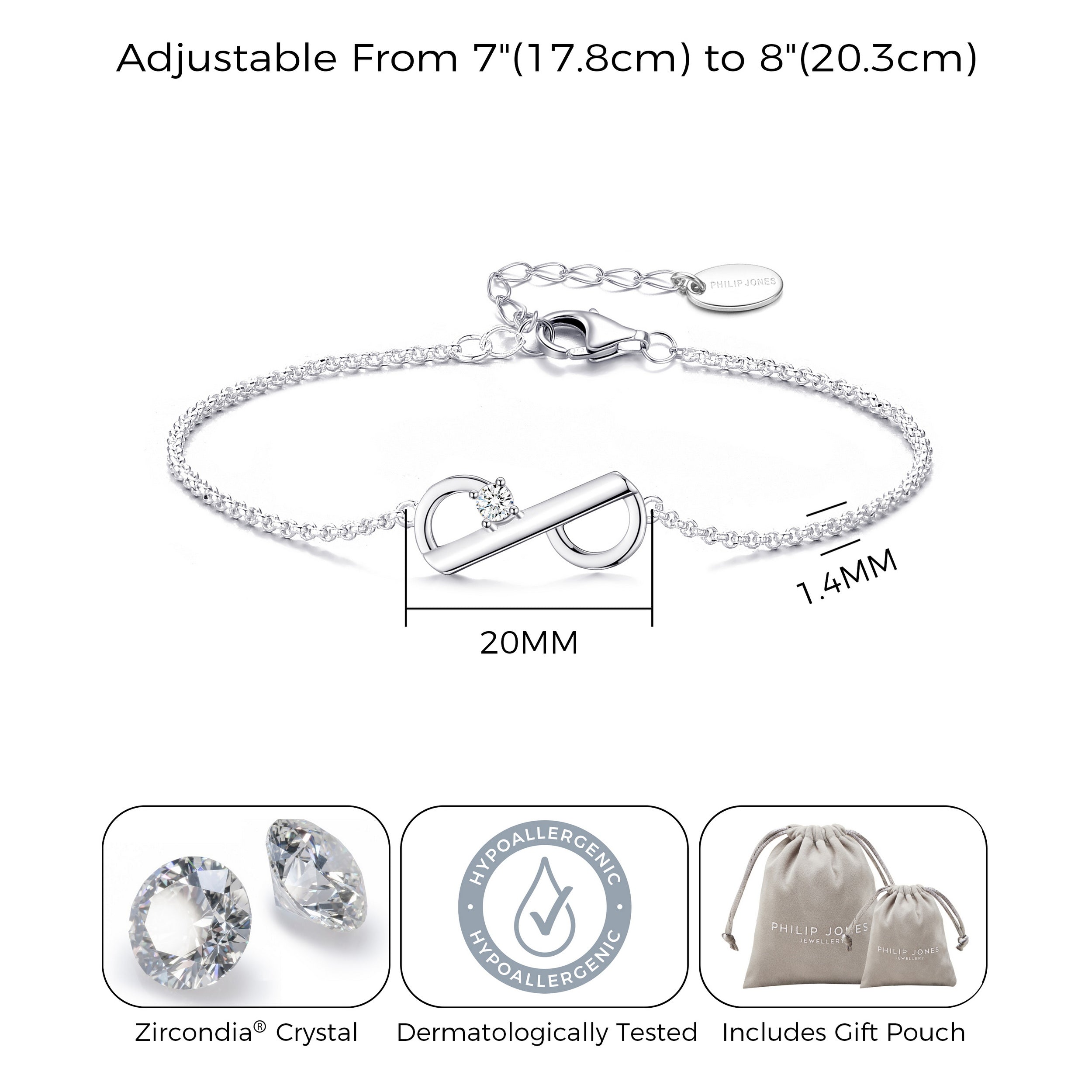 Philip Jones Signature Bracelet Created with Zircondia® Crystals