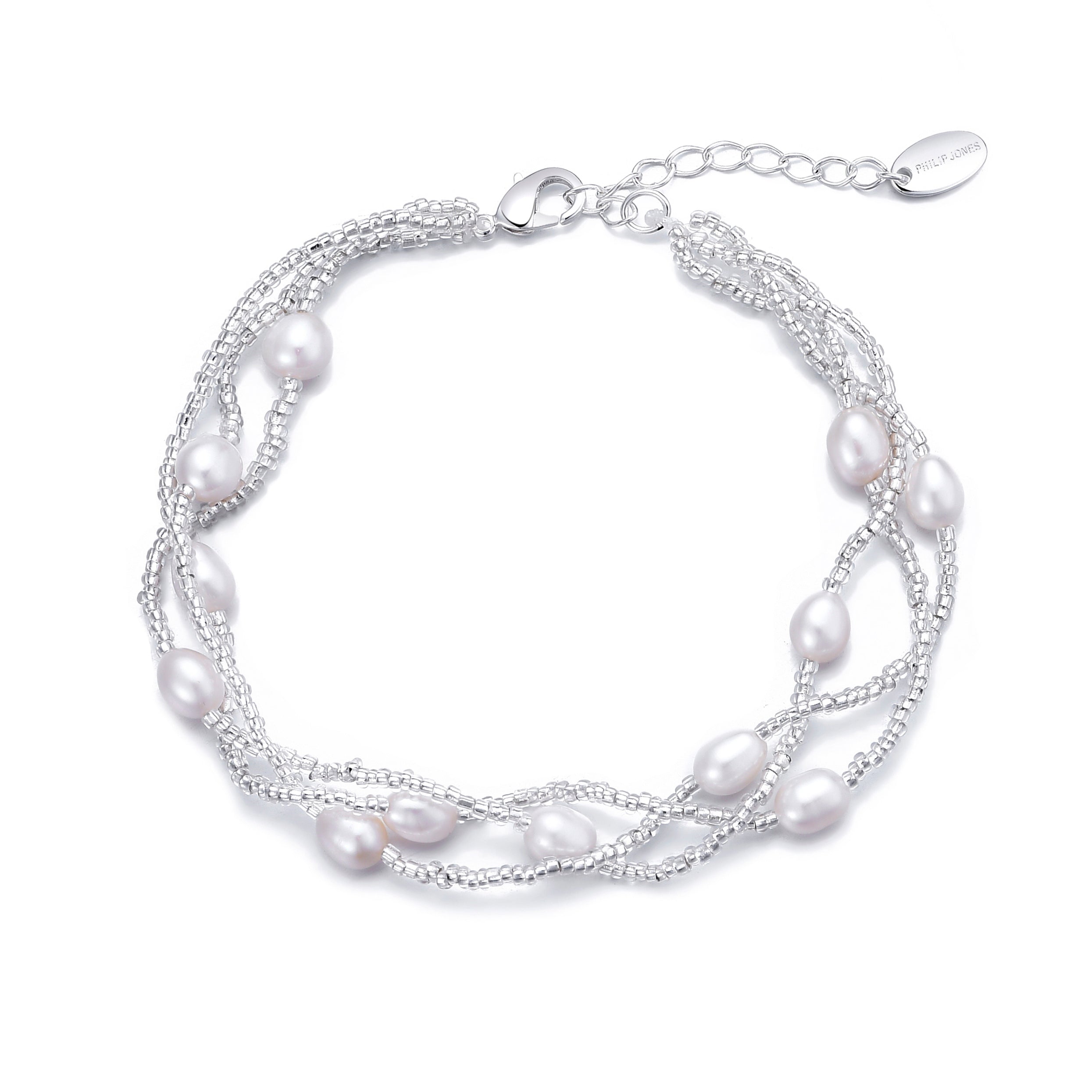 Multi Strand Freshwater Pearl Bracelet by Philip Jones Jewellery