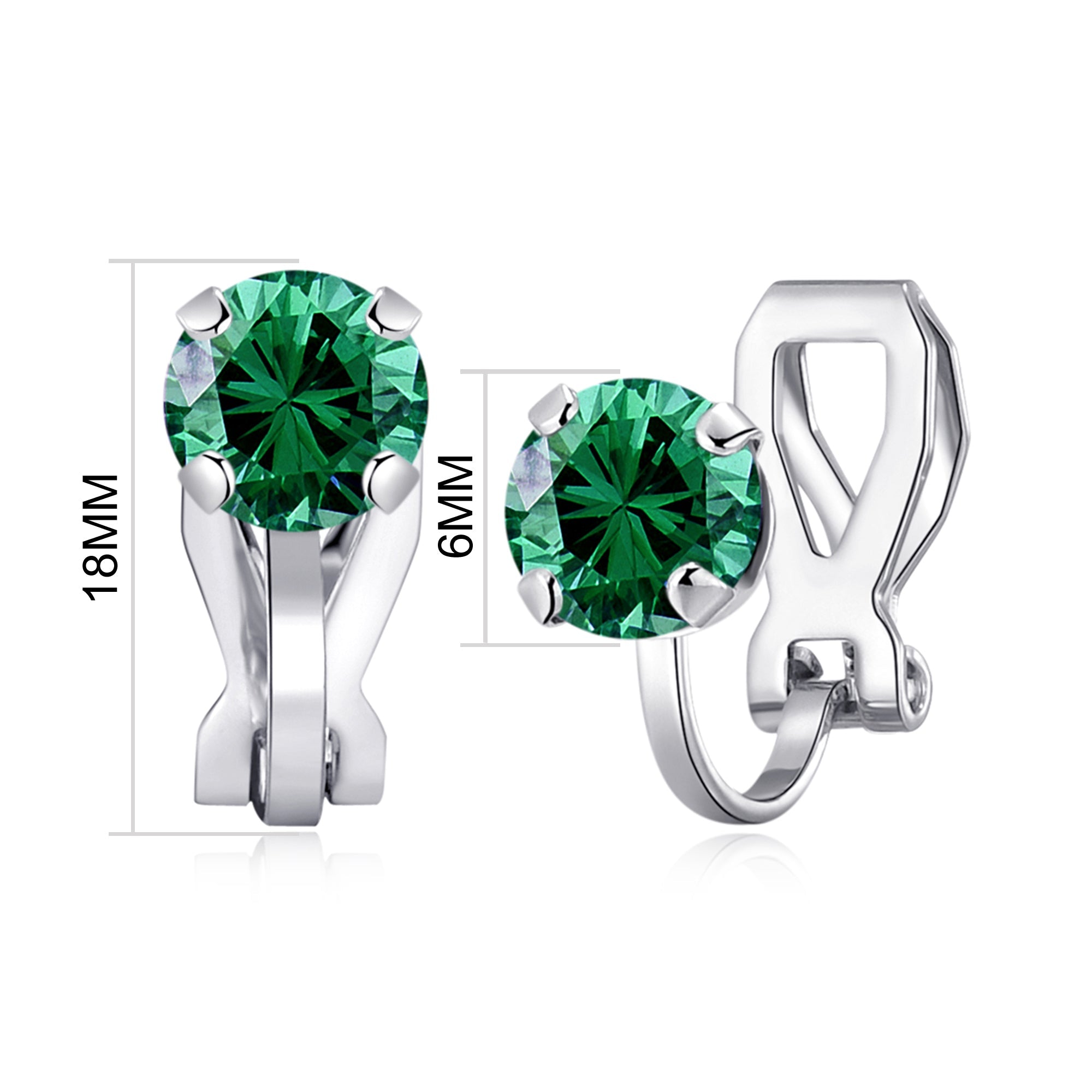 Green Crystal Clip On Earrings Created with Zircondia® Crystals