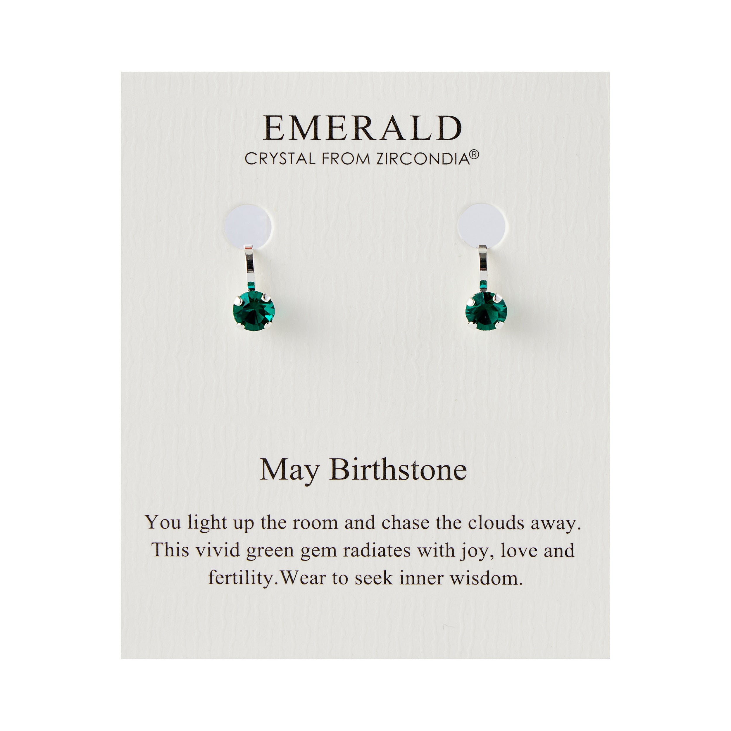 May (Emerald) Birthstone Clip On Earrings Created with Zircondia® Crystals