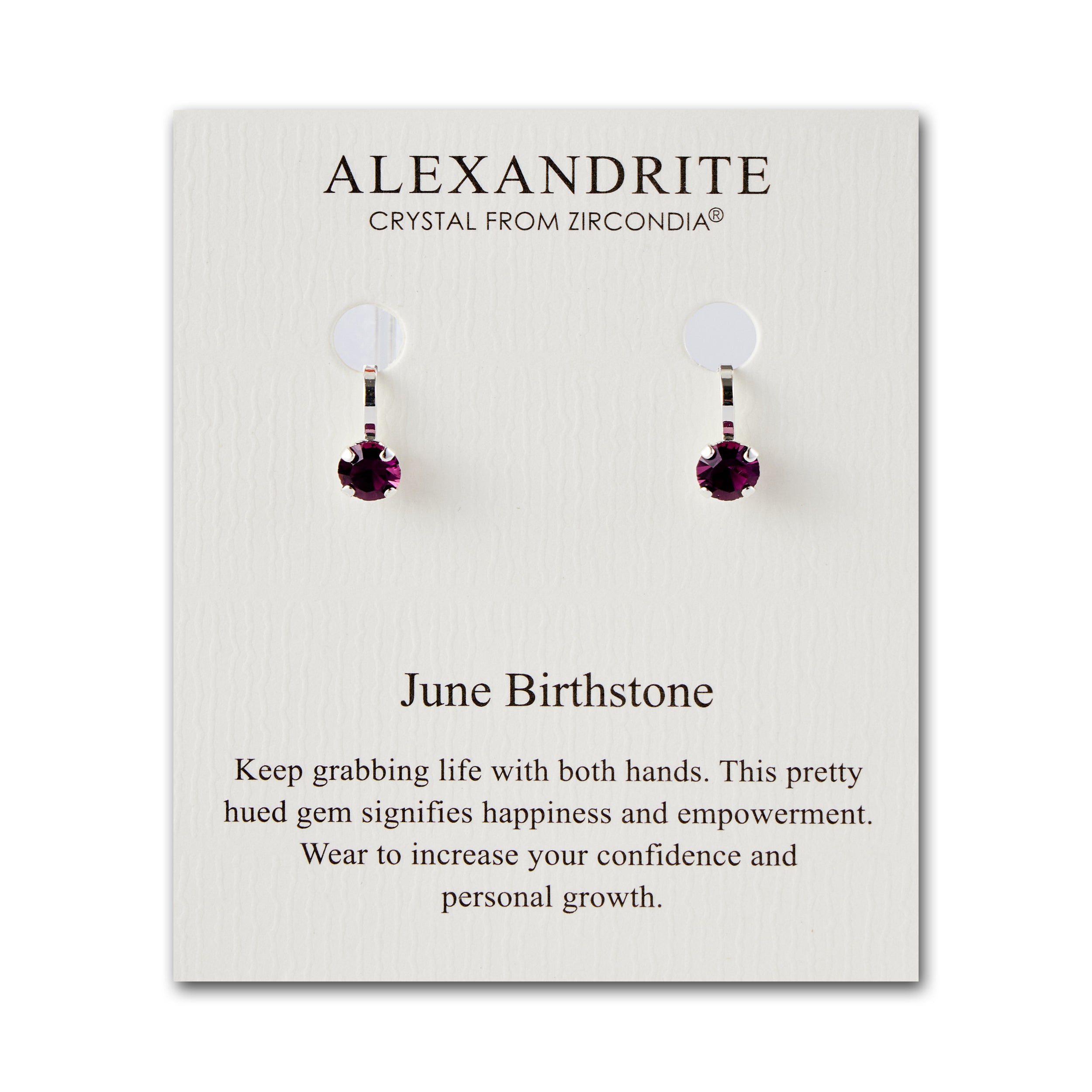 June (Alexandrite) Birthstone Clip On Earrings Created with Zircondia® Crystals