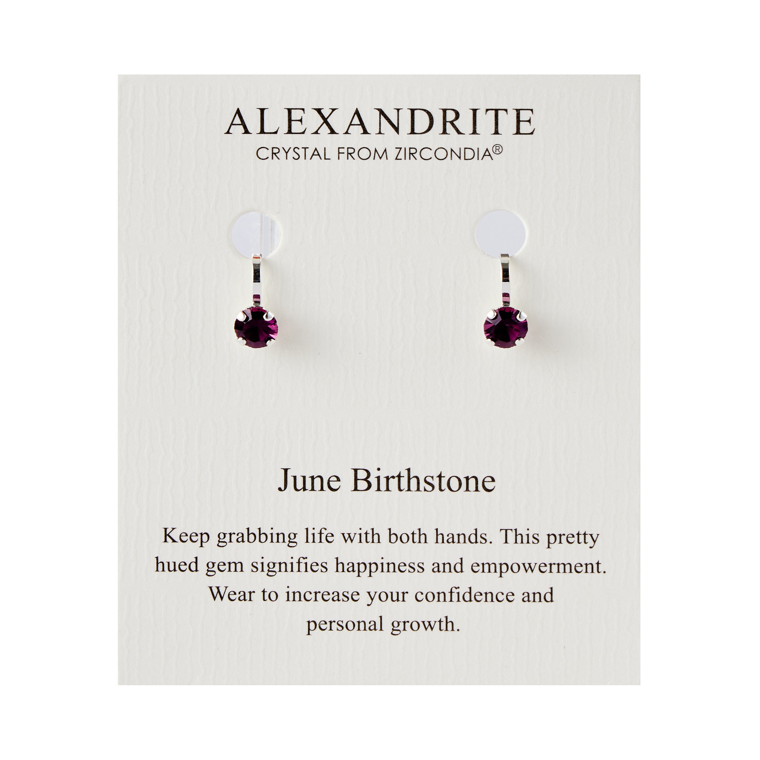 June (Alexandrite) Birthstone Clip On Earrings Created with Zircondia® Crystals