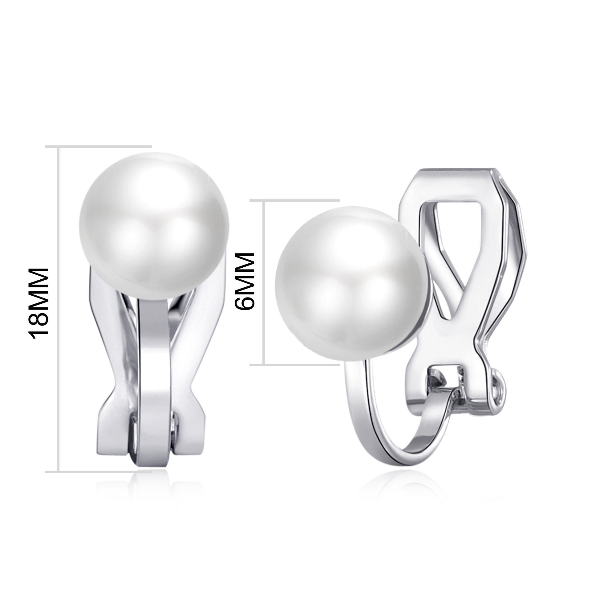 Pearl Clip On Earrings Created with Gemstones from Zircondia®
