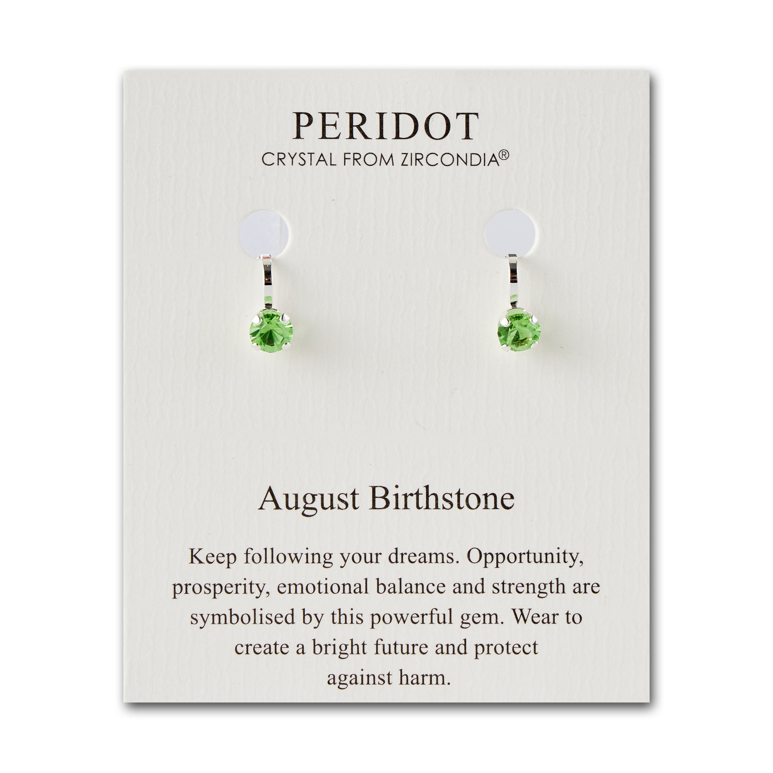 August (Peridot) Birthstone Clip On Earrings Created with Zircondia® Crystals